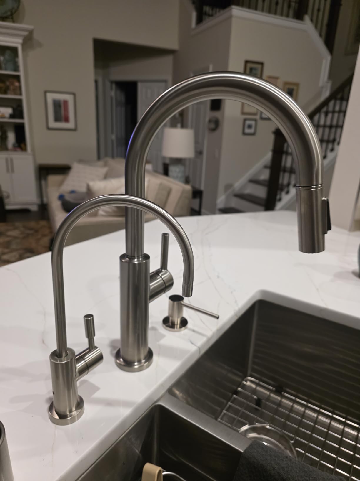 Delta Nicoli Brushed Nickel Kitchen Faucet with Pull Down Sprayer, Stainless Steel 19867LF-SS - Customer Photo 1