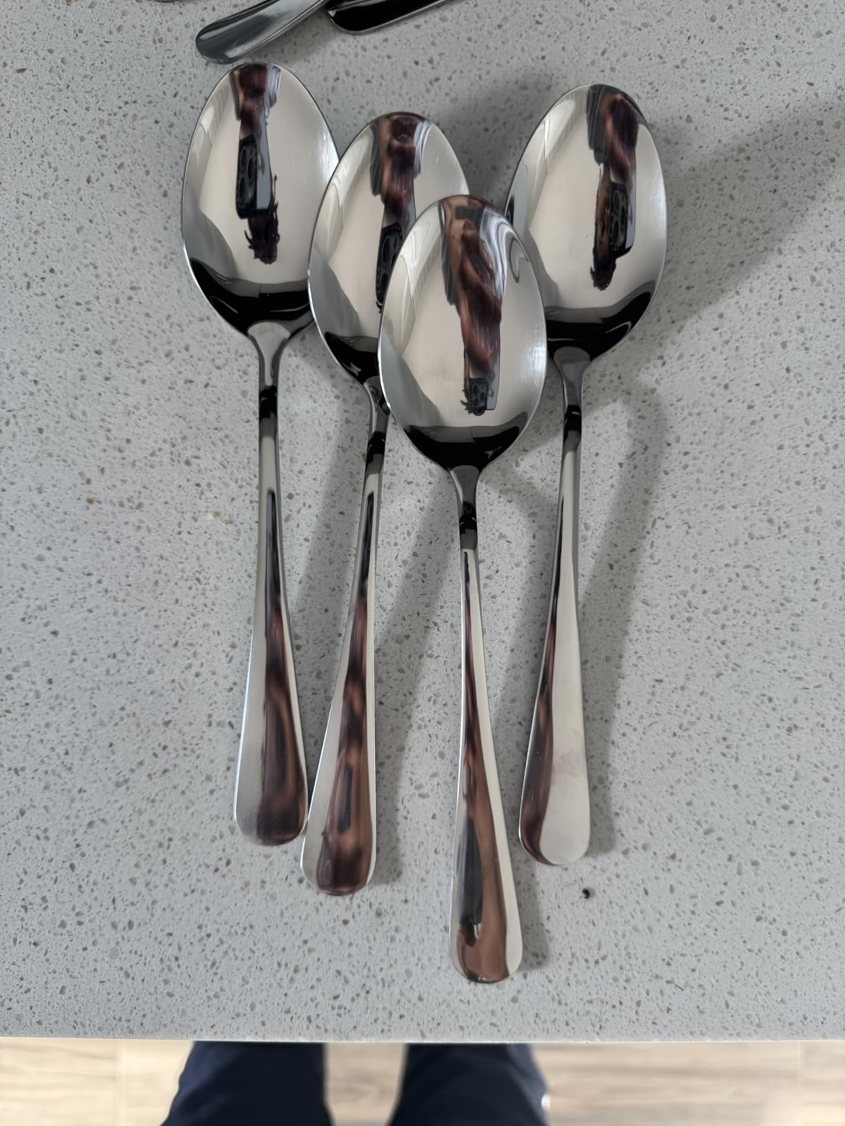 20 Piece Silverware Set, Stainless Steel Flatware Set for 4 Food Grade Novelty Flatware Cutlery Utensil Set Include Knife Fork Spoon Mirror Polished Dishwasher Safe - Customer Photo 1