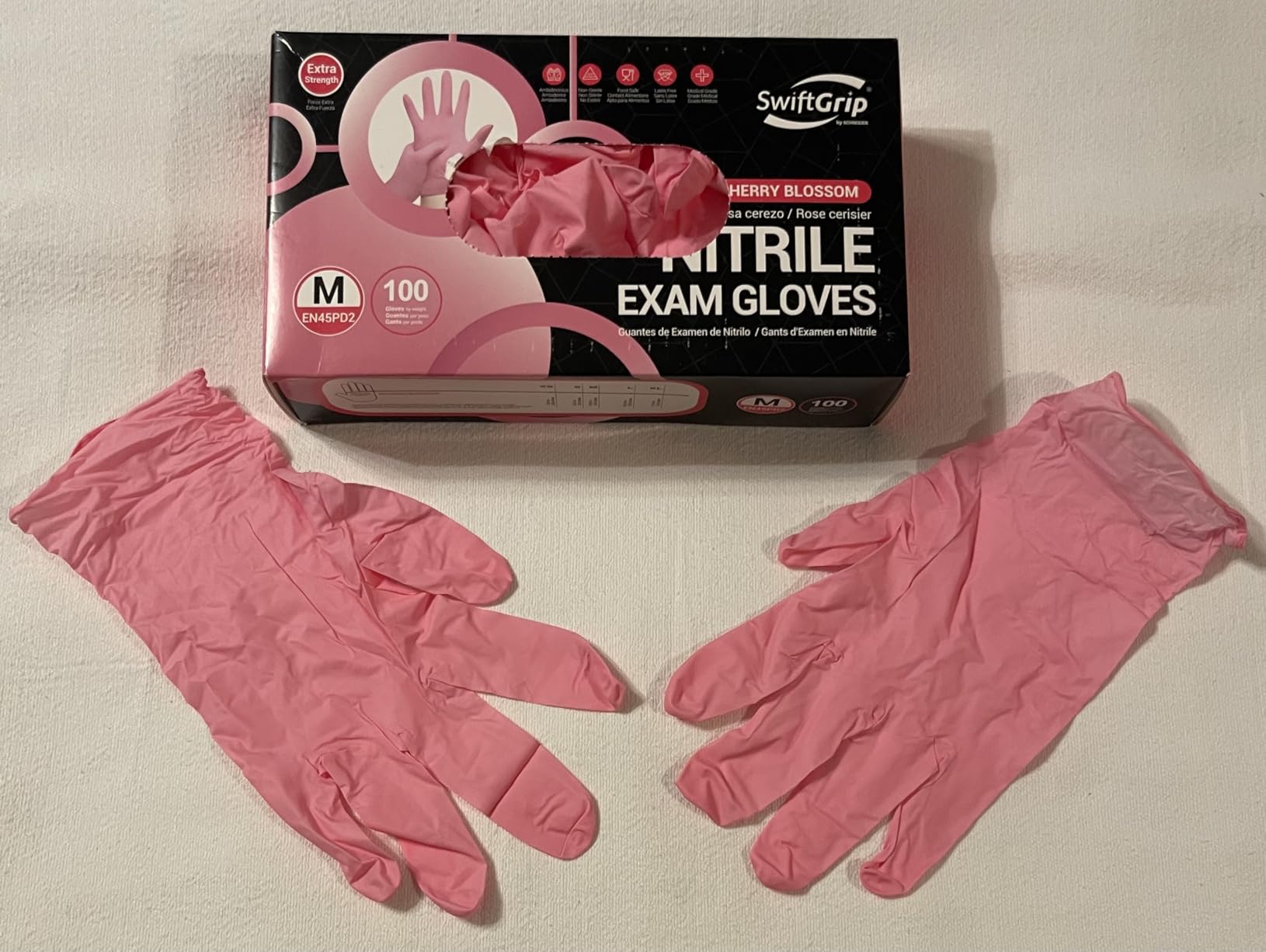 Nitrile Exam Gloves, 4 Mil, Cherry Blossom, Food Safe Gloves Disposable Latex Free, Powder Free Customer Review Nitrile Exam Gloves, 4 Mil, Cherry Blossom, Food Safe Gloves Disposable Latex Free, Powder Free - Customer Photo 2