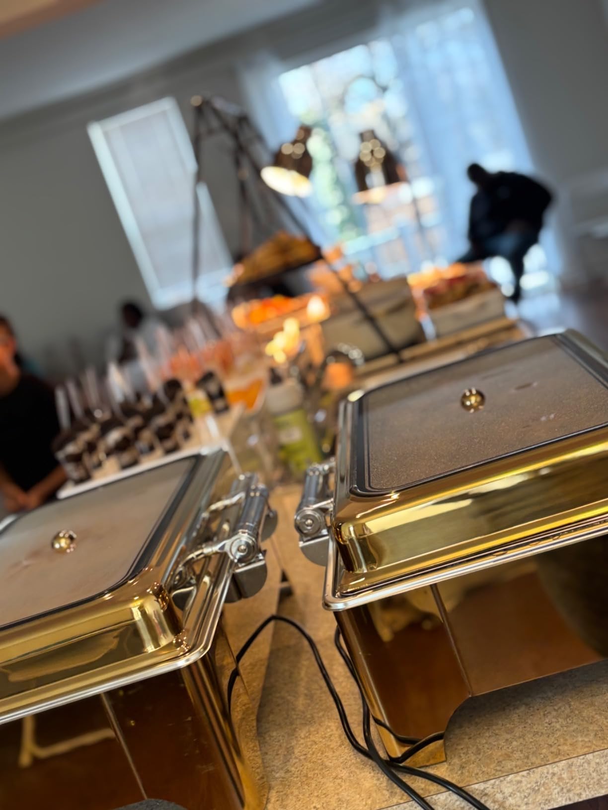 Electric Chafing Dish, 9 QT Full Size Touch Screen Chafing Dishes for Buffet Roll Top Set Food Servers and Warmer with Glass Lid for Catering, Parties, Weddings, Silver Customer Review Electric Chafing Dish, 9 QT Full Size Touch Screen Chafing Dishes for Buffet Roll Top Set Food Servers and Warmer with Glass Lid for Catering, Parties, Weddings, Silver - Customer Photo 2