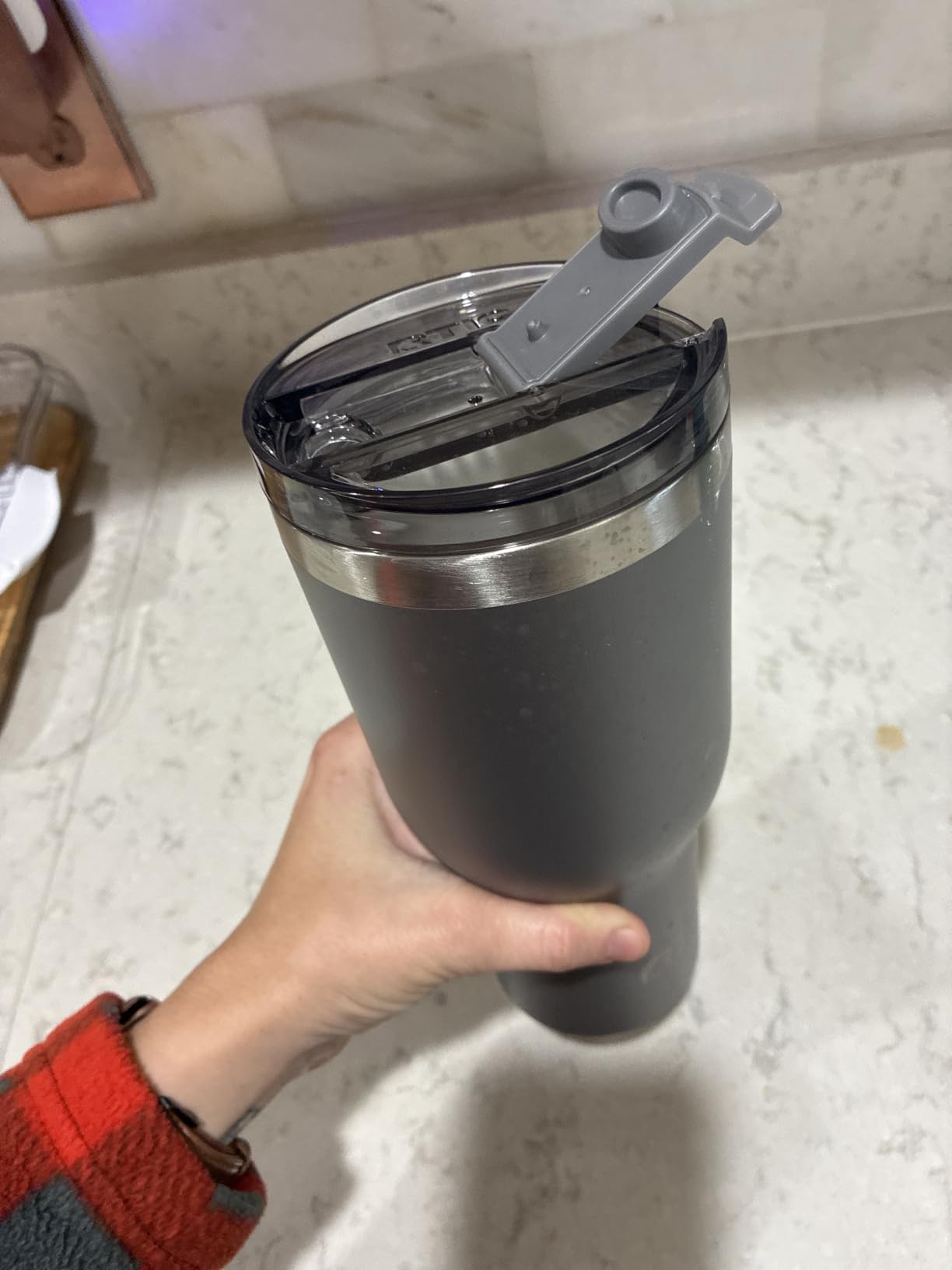RTIC 40oz Essential Tumbler with Lid, Ceramic Lined, Insulated, Stainless Steel, Metal, Double Wall Vacuum-Insulation, Travel Cup for Iced Coffee, Tea, Hot and Cold Drink, Black Customer Review RTIC 40oz Essential Tumbler with Lid, Ceramic Lined, Insulated, Stainless Steel, Metal, Double Wall Vacuum-Insulation, Travel Cup for Iced Coffee, Tea, Hot and Cold Drink, Black - Customer Photo 2