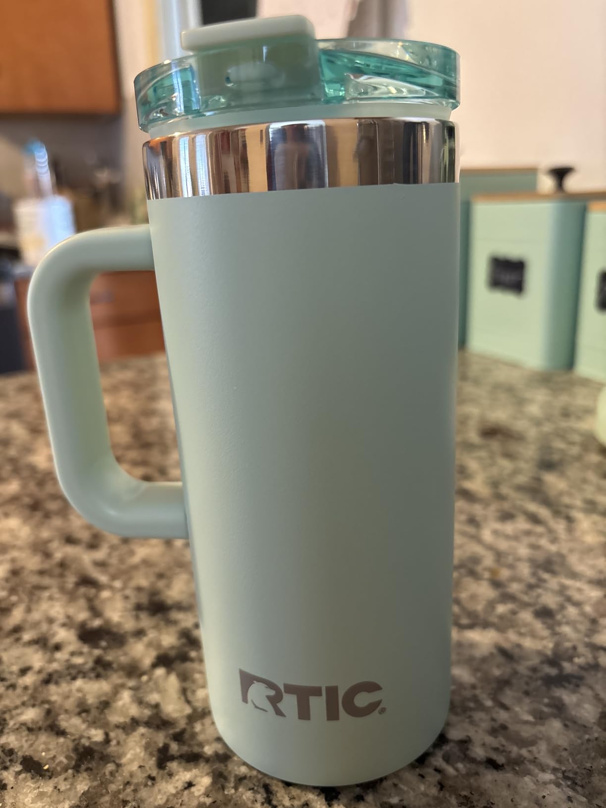 RTIC 20oz Road Trip Travel Mug with Lid and Handle, Ceramic Lined, Insulated, Stainless Steel, Metal, Double Wall Vacuum-Insulation, Portable Coffee, Tea Cup for Hot and Cold Drink, Black - Customer Photo 1