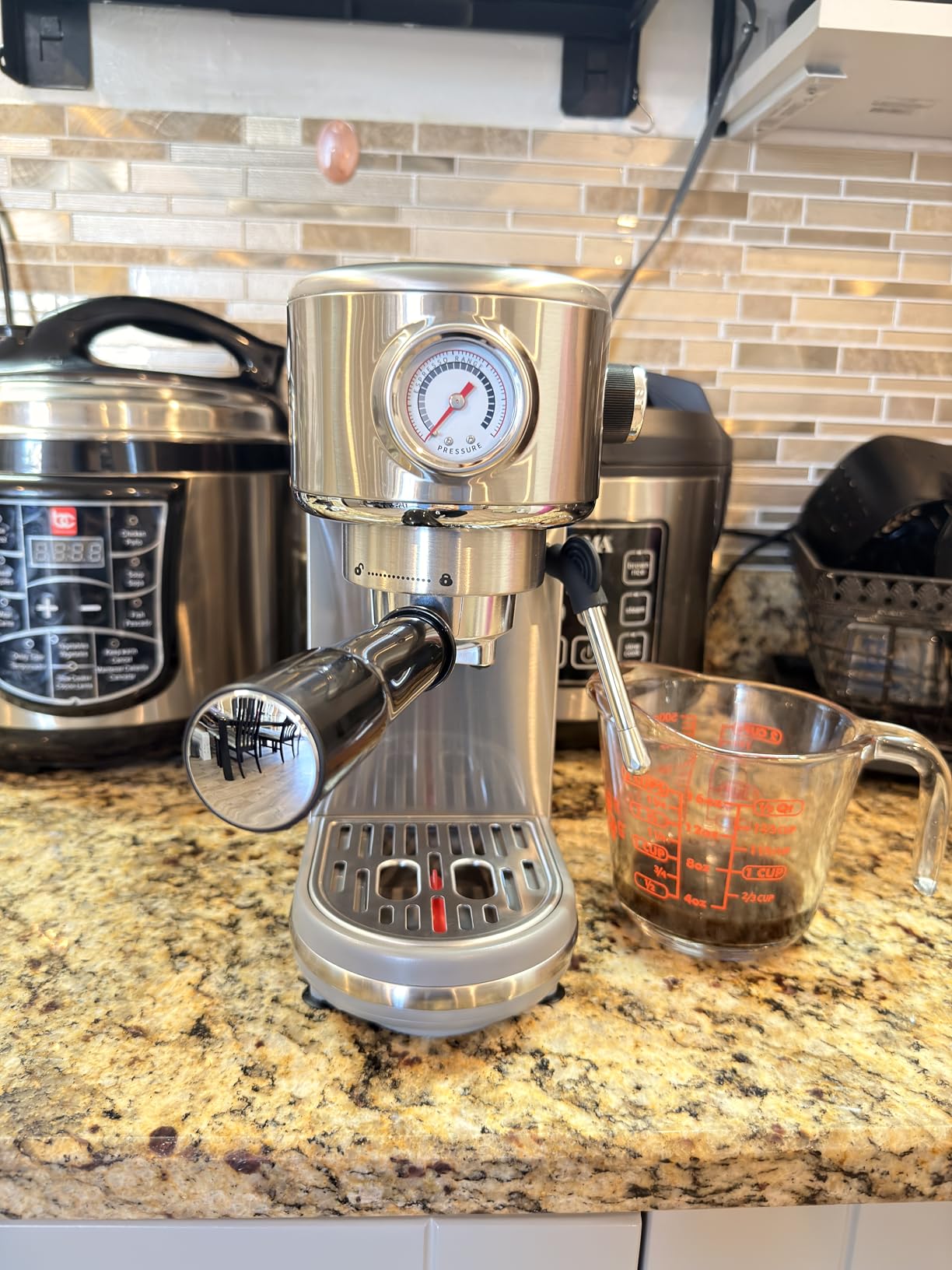 Espresso Machine with Milk Frother, 20 Bar Pressure Espresso Maker, with 44OZ Removable Tank, Compact Stainless Steel Coffee Machine for Home, Office, Latte, Cappuccino, Gift for Women or Men - Customer Photo 5