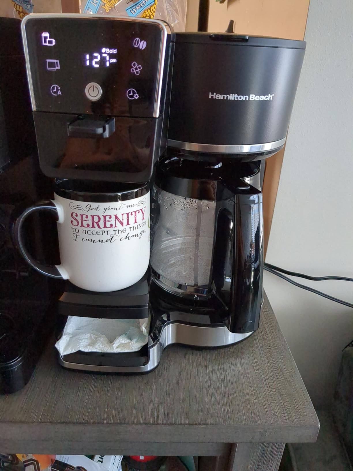 Hamilton Beach 2-Way 12 Cup Programmable Drip Hot and Iced Coffee Maker & Single Serve Coffee Machine, Glass Carafe, Auto Pause and Pour, Black (47500J) - Customer Photo 2