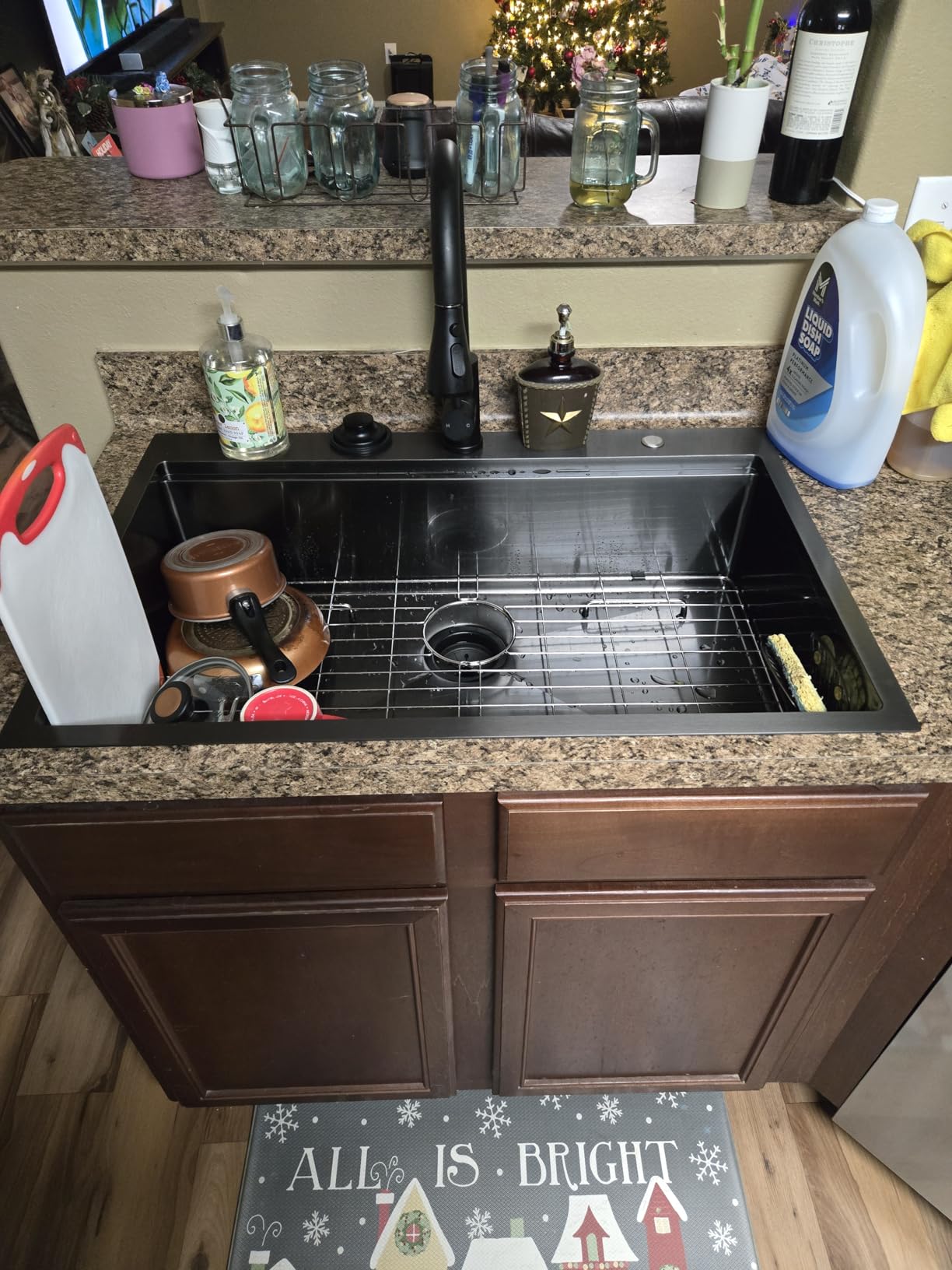 VEVOR Drop In Kitchen Sink 33 Inch Kitchen Sink Workstation, 304 Stainless Steel Top Mount Sinks, Drop-In Single Bowl with Ledge & Multiple Accessories Sink for RV, Prep Kitchen, Bar 33 x 22 x 9inch - Customer Photo 1