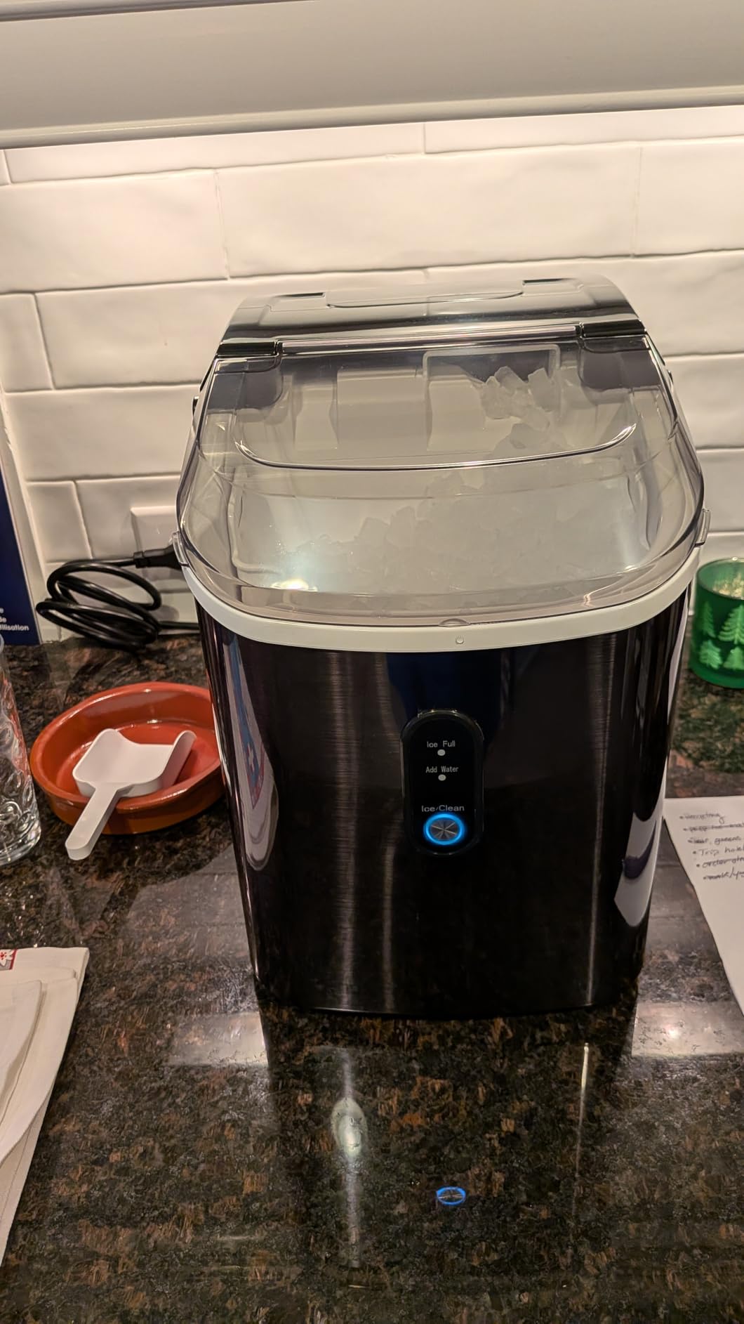 Antarctic Star Nugget Ice Maker Countertop with Soft Chewable Ice, Portable Sonic Ice Maker with Basket and Scoop, Removable Top Cover, Auto-Cleaning for Home/Party/RV/Camping (Stainless Steel Silver) - Customer Photo 2