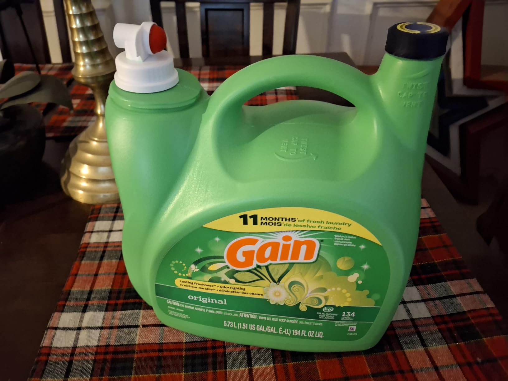 Gain Liquid Laundry Detergent, Original Scent, 194 fl oz, 134 loads, Freshness + Odor Fighting, Laundry Detergent Liquid Soap, HE compatible - Customer Photo 1