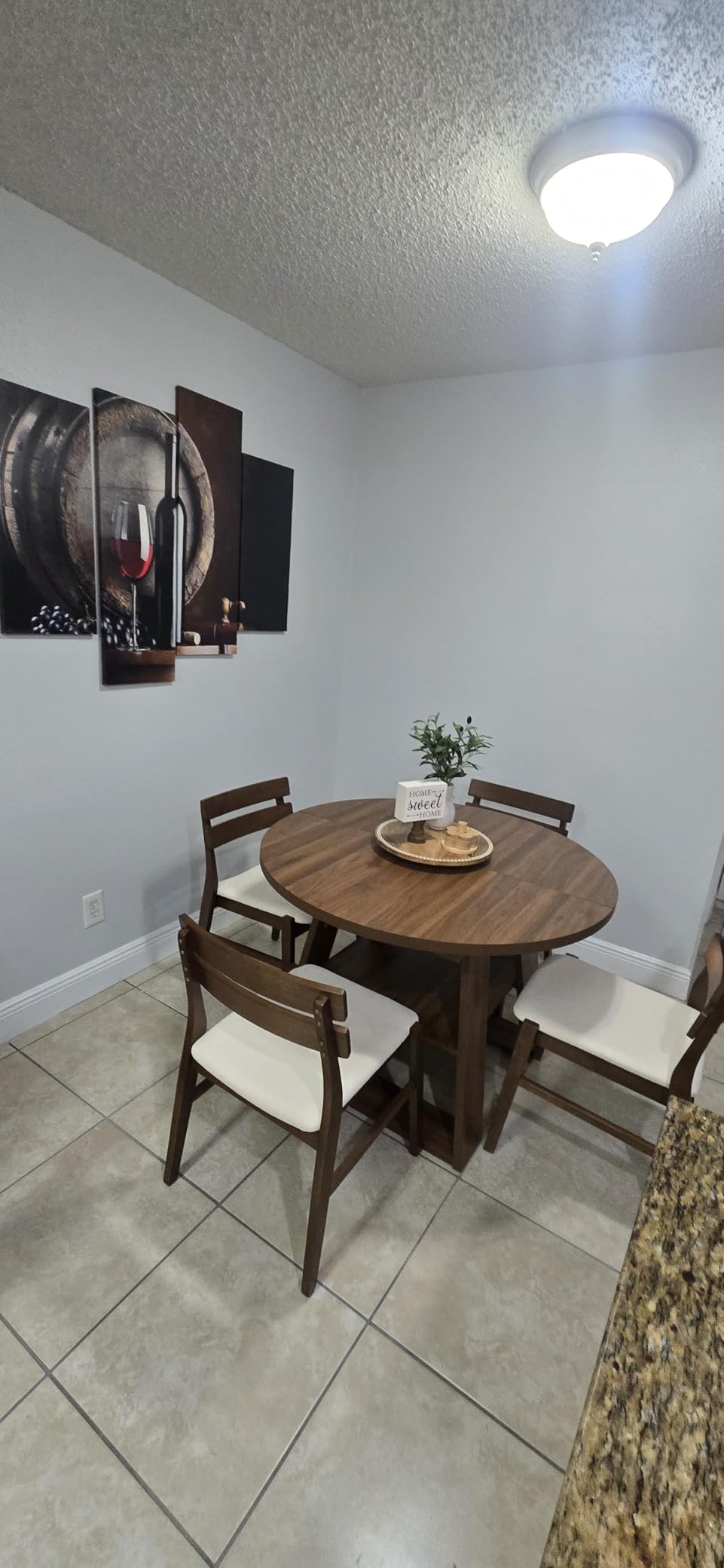 43.3in-59in Extendable Round Dining Table for 4-8,Modern Kitchen Oval Dining Table with Removable Leaves Space Saving,Wood Base with Storage Shelf for Kitchen Living Room (Walnut) - Customer Photo 4
