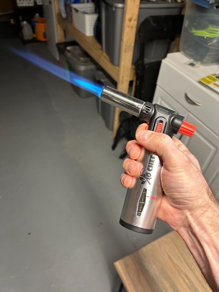 Jo Chef Kitchen Torch with Butane Included – Refillable butane torch Lighter with Safety Lock & Adjustable Flame, Culinary Blow Torch for Cooking, Creme Brulee and Soldering 2 Cans (3.38oz) Included Customer Review Best Torch For Creme Brulee