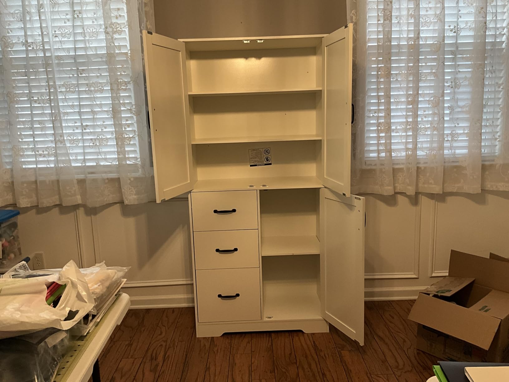 IRONCK Pantry Cabinet, 67.5 inch Tall Storage Cabinet with 3 Doors & Drawers, Farmhouse Kitchen Cabinet with Adjustable Shelves, 5 Tier Freestanding Cupboard for Kitchen - Customer Photo 2