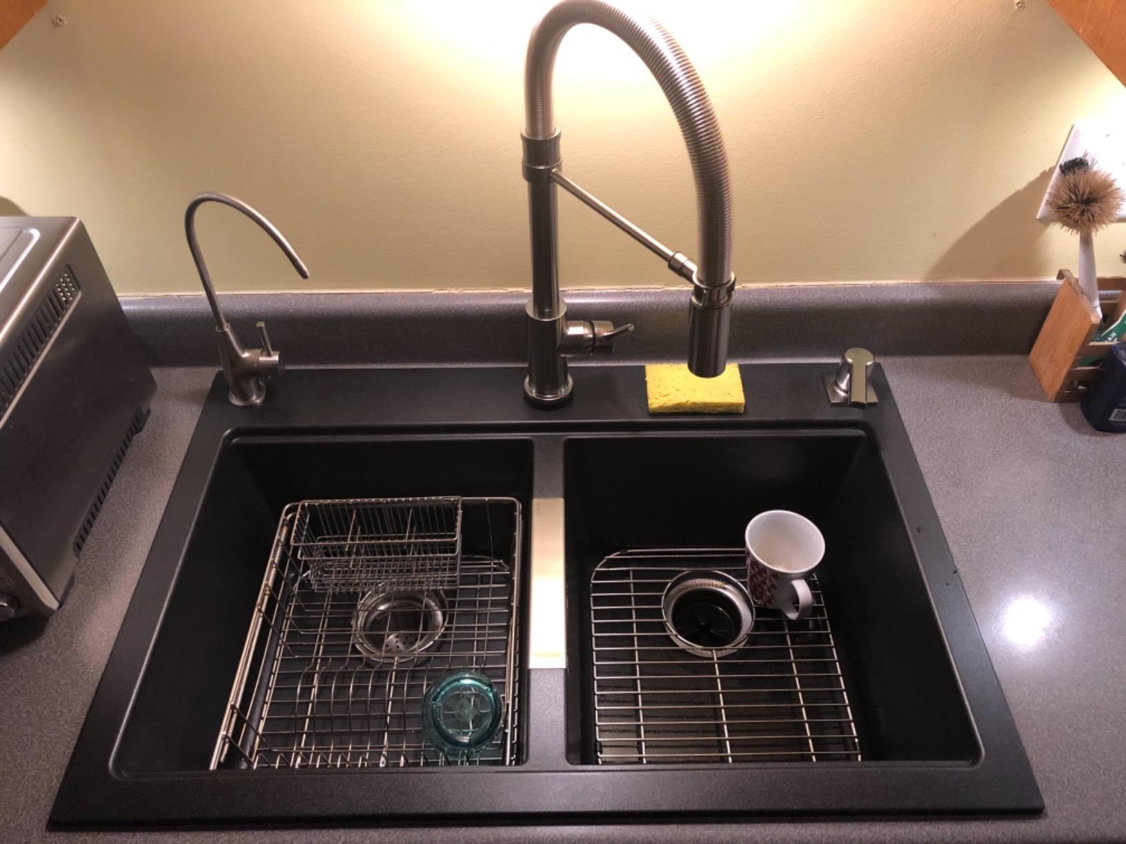 KRAUS Quarza 24-inch Granite Drop-In/Undermount Single Bowl White Kitchen Sink, KGD-410BWHITE - Customer Photo 3