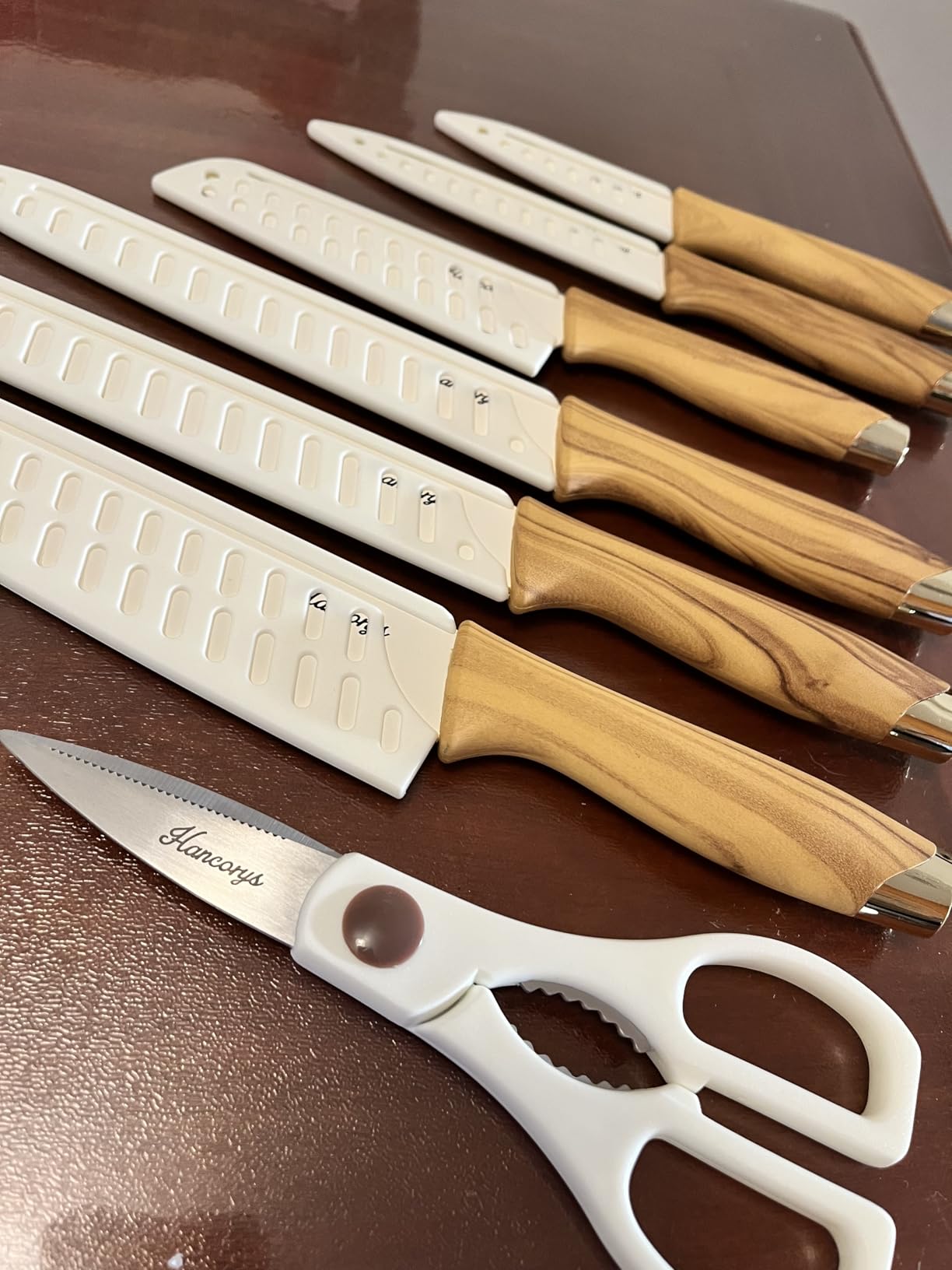 Knife set, 13 Pieces Kitchen Knives Set, Nonstick Ceramic Anti-Rust Coating and Blade Guard, Holiday Gifts for Kitchen, Camping Essentials - Customer Photo 3