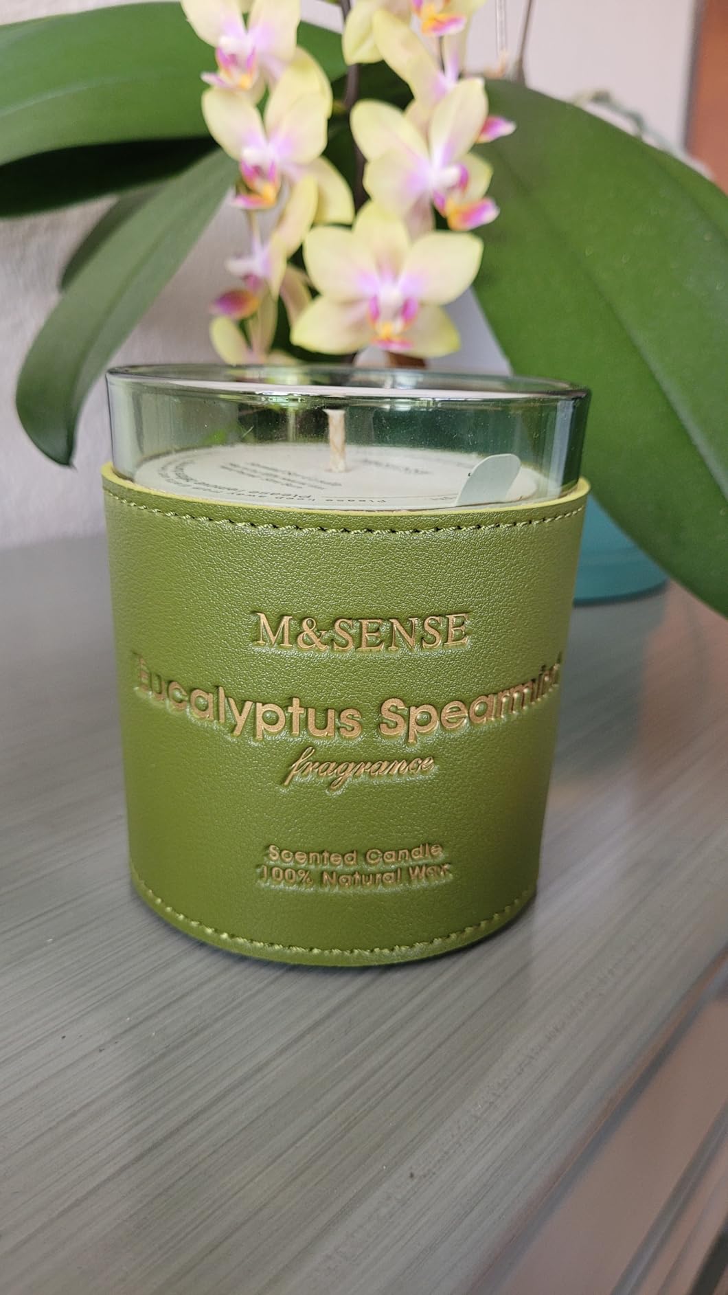 M&SENSE Tobacco Leather Berries Vegan Soy Candles, Heavy Scented 10oz 42-Hour Long Burning, Winter Home Fragrance - Customer Photo 1