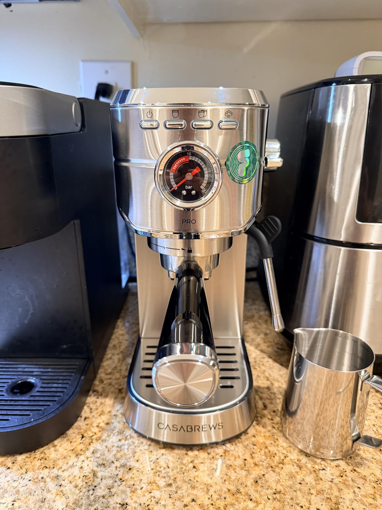 CASABREWS 5418 PRO Espresso Machine 20 Bar, Upgraded Espresso Maker with Powerful Steam Milk Frother, Stainless Steel Coffee Machine with Fast Heating System for Cappuccino, Latte, Silver Customer Review CASABREWS 5418 PRO Espresso Machine 20 Bar, Upgraded Espresso Maker with Powerful Steam Milk Frother, Stainless Steel Coffee Machine with Fast Heating System for Cappuccino, Latte, Silver - Customer Photo 2