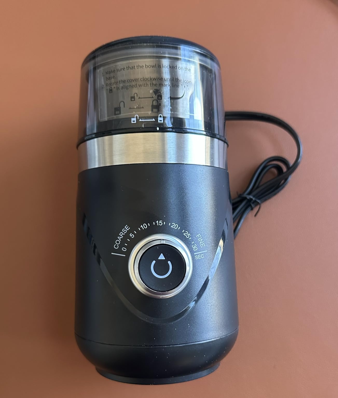 SHARDOR Electric Super Silent Blade Coffee Grinder, Timed Grind Control Rotary Knob, Adjustable Coarse to Fine for Coffee Beans, Spices & Herbs, with 1 Removable Stainless Steel Bowl, Black Customer Review SHARDOR Electric Super Silent Blade Coffee Grinder, Timed Grind Control Rotary Knob, Adjustable Coarse to Fine for Coffee Beans, Spices & Herbs, with 1 Removable Stainless Steel Bowl, Black - Customer Photo 2