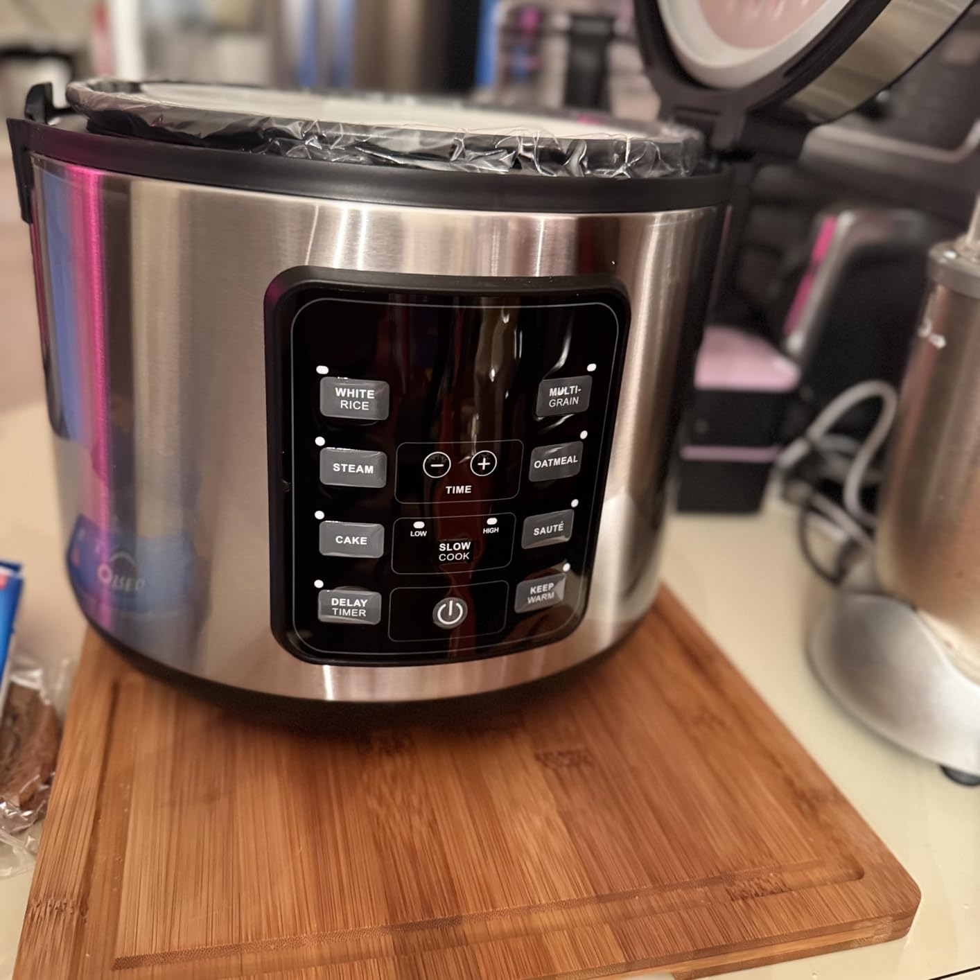Gourmia Rice Cooker – 5 Qt Capacity, 20 Cup Cooked, 10 Cup Uncooked, Digital Controls, 6 Cooking Presets, Grain Cooker & Steamer, Nonstick Pot, Steam Tray, Delay Timer, Keep Warm, Stainless Steel - Customer Photo 2