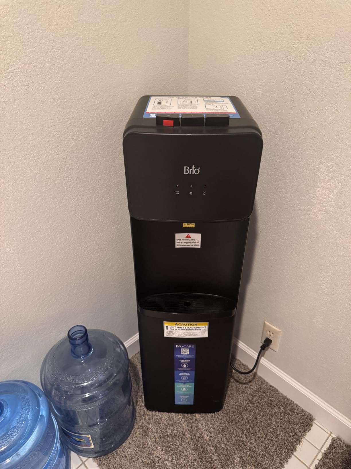 Brio 130 Series Bottom Load Water Cooler Dispenser for 5 Gallon Bottles, Hot, Room & Cold, Great for Home or Office, Child Safety Lock, Empty Bottle Alert, Energy Star 3.0, Black - Customer Photo 2
