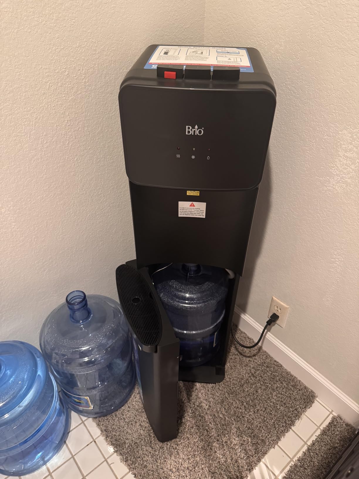 Brio 130 Series Bottom Load Water Cooler Dispenser for 5 Gallon Bottles, Hot, Room & Cold, Great for Home or Office, Child Safety Lock, Empty Bottle Alert, Energy Star 3.0, Black - Customer Photo 4