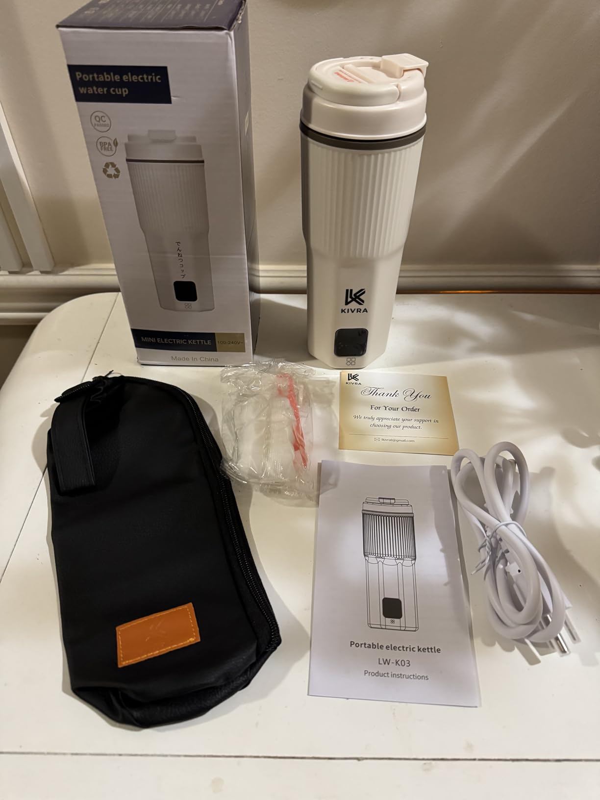 KIVRA Travel Kettle-316 Stainless Steel Portable kettle, 450mL Portable Water Boiler with 6 Temperature Control, Auto Shut Off & Boil Dry Protection, Small Electric Kettle for Global Use (100-240V) Customer Review KIVRA Travel Kettle-316 Stainless Steel Portable kettle, 450mL Portable Water Boiler with 6 Temperature Control, Auto Shut Off & Boil Dry Protection, Small Electric Kettle for Global Use (100-240V) - Customer Photo 2