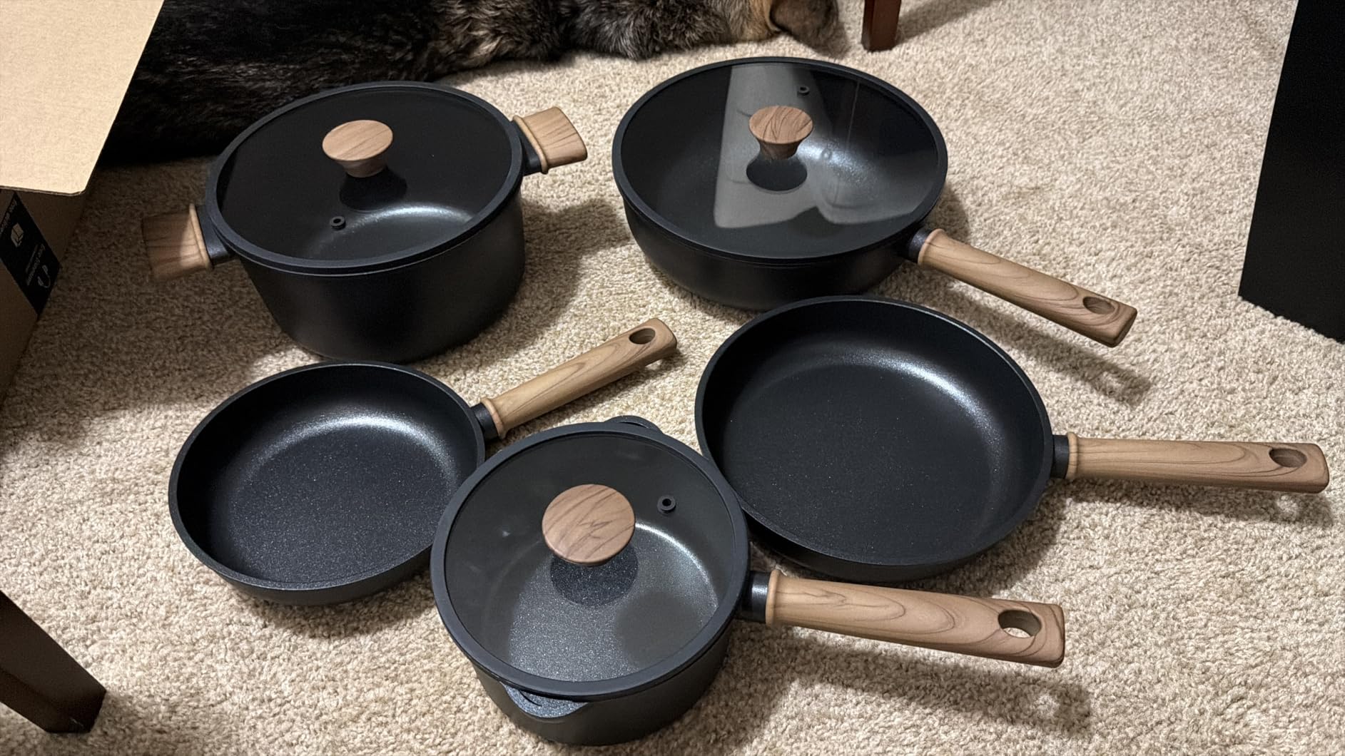 Astercook Non Stick Pots and Pans Set, Healthy Non-Toxic Titanium Induction Kitchen Cookware Sets for Cooking with Frying Pans, PFAS/PTFE/PFOA & PFOS Free, Black, 19 Pcs Customer Review Astercook Non Stick Pots and Pans Set, Healthy Non-Toxic Titanium Induction Kitchen Cookware Sets for Cooking with Frying Pans, PFAS/PTFE/PFOA & PFOS Free, Black, 19 Pcs - Customer Photo 5