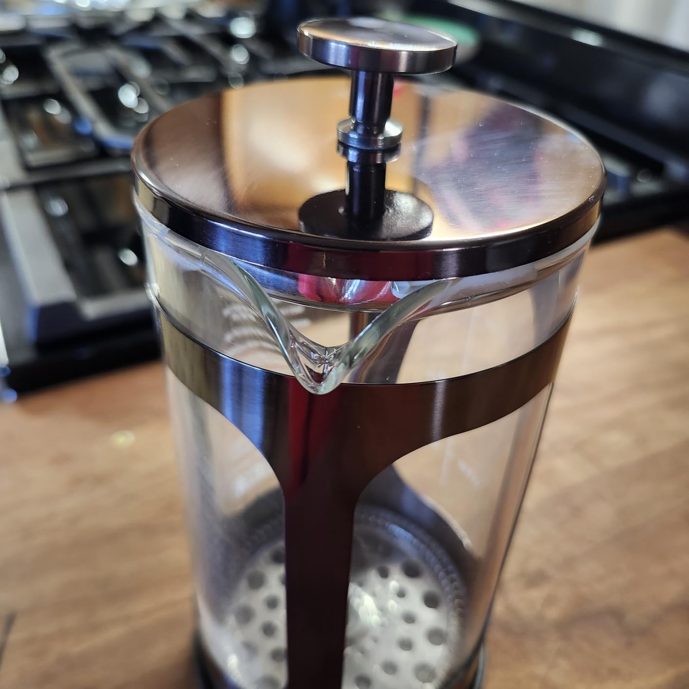 Veken French Press Coffee Maker 21oz 0.6 L, Single Serve Small Pot, Heat Resistant Thickened Borosilicate Glass, Stainless Steel Brewer, Cold Brew Cafetera Teapot for Kitchen Travel Camping, Copper Customer Review Veken French Press Coffee Maker 21oz 0.6 L, Single Serve Small Pot, Heat Resistant Thickened Borosilicate Glass, Stainless Steel Brewer, Cold Brew Cafetera Teapot for Kitchen Travel Camping, Copper - Customer Photo 1