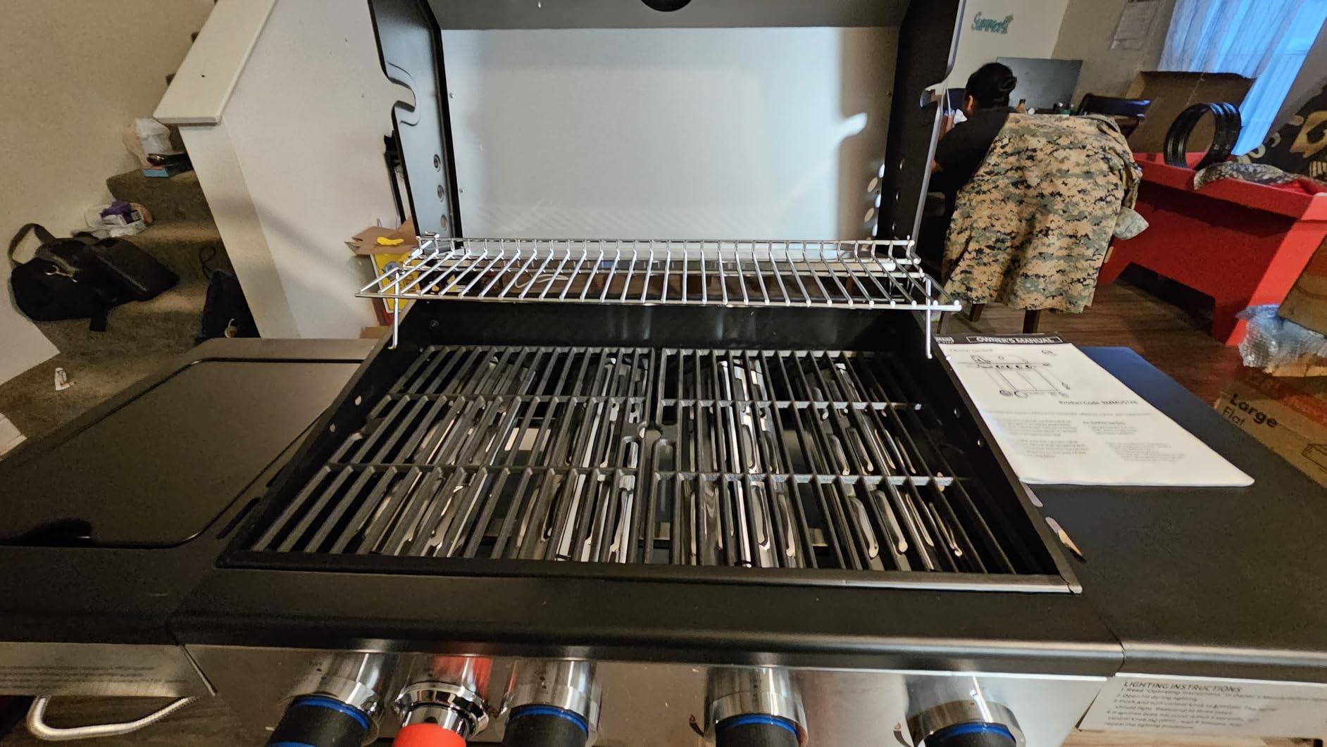 Brand-Man PRO 5-Burner Propane Gas Grill,14000 BTUs Searing Zone with Infrared-Mesh, Porcelain-Enameled Cast Iron Grates and Griddle, Side Burner & Natural Gas Convertible for Outdoor Barbecue Cooking Customer Review Brand-Man PRO 5-Burner Propane Gas Grill,14000 BTUs Searing Zone with Infrared-Mesh, Porcelain-Enameled Cast Iron Grates and Griddle, Side Burner & Natural Gas Convertible for Outdoor Barbecue Cooking - Customer Photo 4