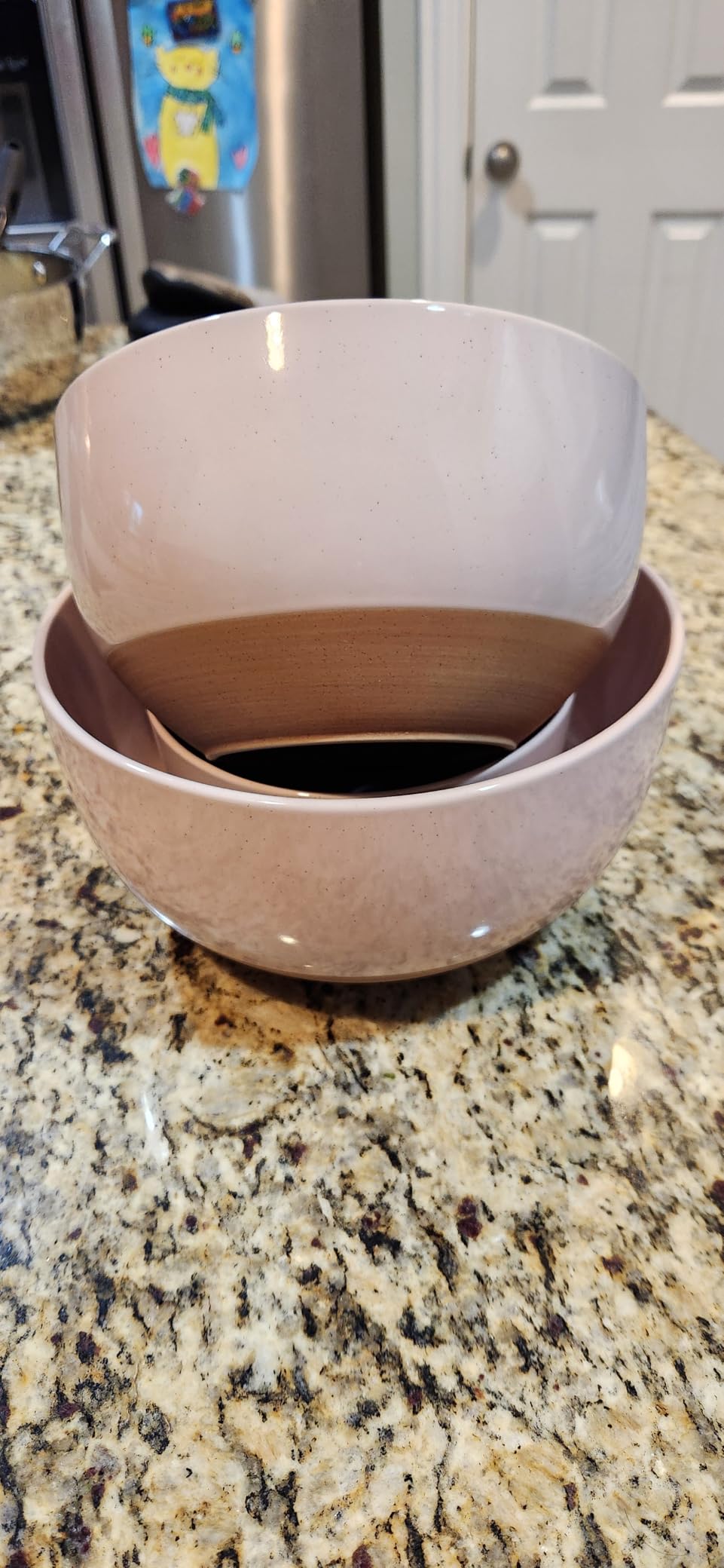AmorArc Ceramic Mixing Bowls|Nesting Bowls Set of 3 for Kitchen|Stoneware Serving Bowls with Rustic Terracotta Underside for Mixing,Cooking,Baking,Salad| Microwave & Dishwasher Safe 4.6/2.8/1.3 Qt - Customer Photo 2