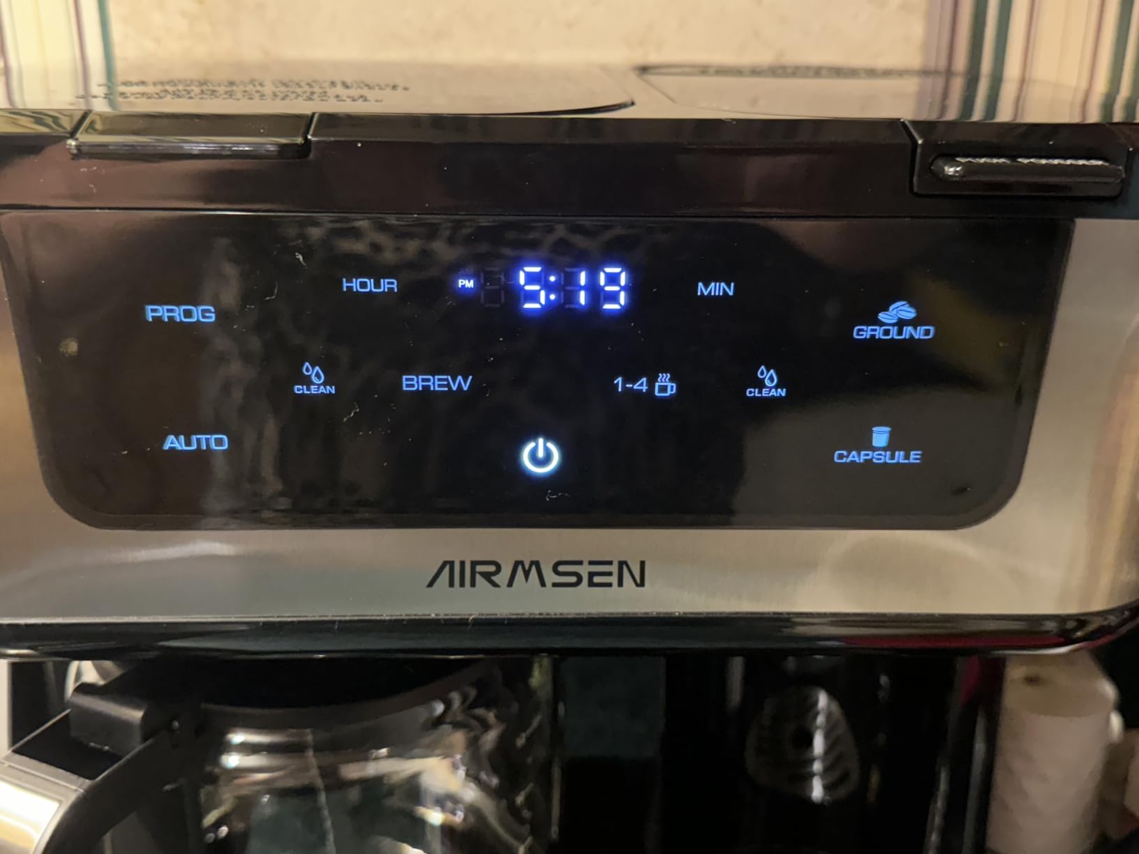 AIRMSEN 12-Cup Programmable Dual Coffee Maker – Single Serve Machine for K-Cup Pods & Ground, 1000W Fast Brew, Delay Start, 2H Keep Warm, Touchscreen, 60oz Tank, Glass Carafe – Home & Office Customer Review AIRMSEN 12-Cup Programmable Dual Coffee Maker – Single Serve Machine for K-Cup Pods & Ground, 1000W Fast Brew, Delay Start, 2H Keep Warm, Touchscreen, 60oz Tank, Glass Carafe – Home & Office - Customer Photo 2