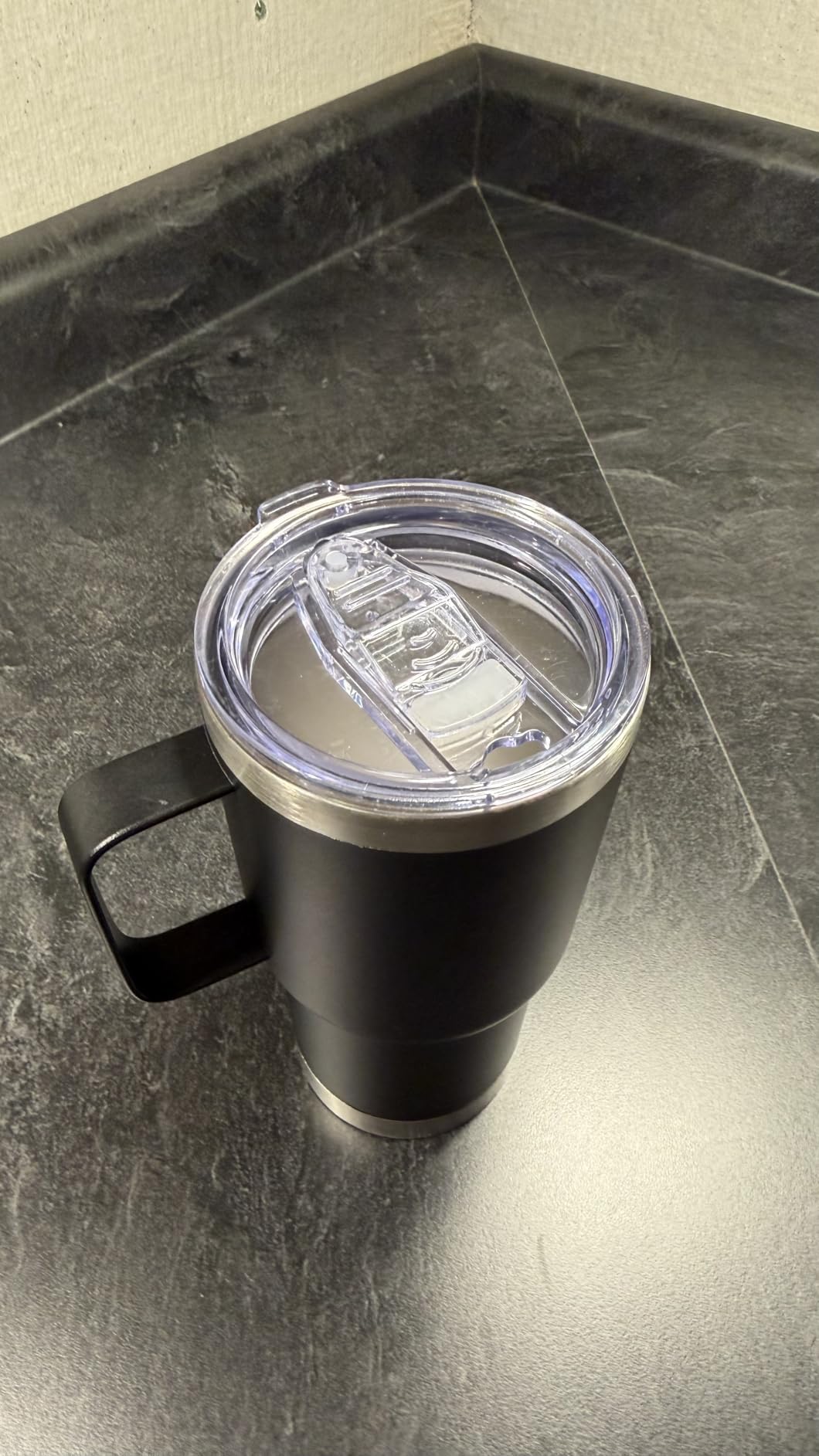 20 oz Tumbler with Handle and Lid, Stainless Steel Tumbler Insulated Travel Coffee Mug, Spill Proof Double Wall Vacuum Tumbler Cup Keep Drink Hot & Cold, Dark Blue, 1 Pack - Customer Photo 3