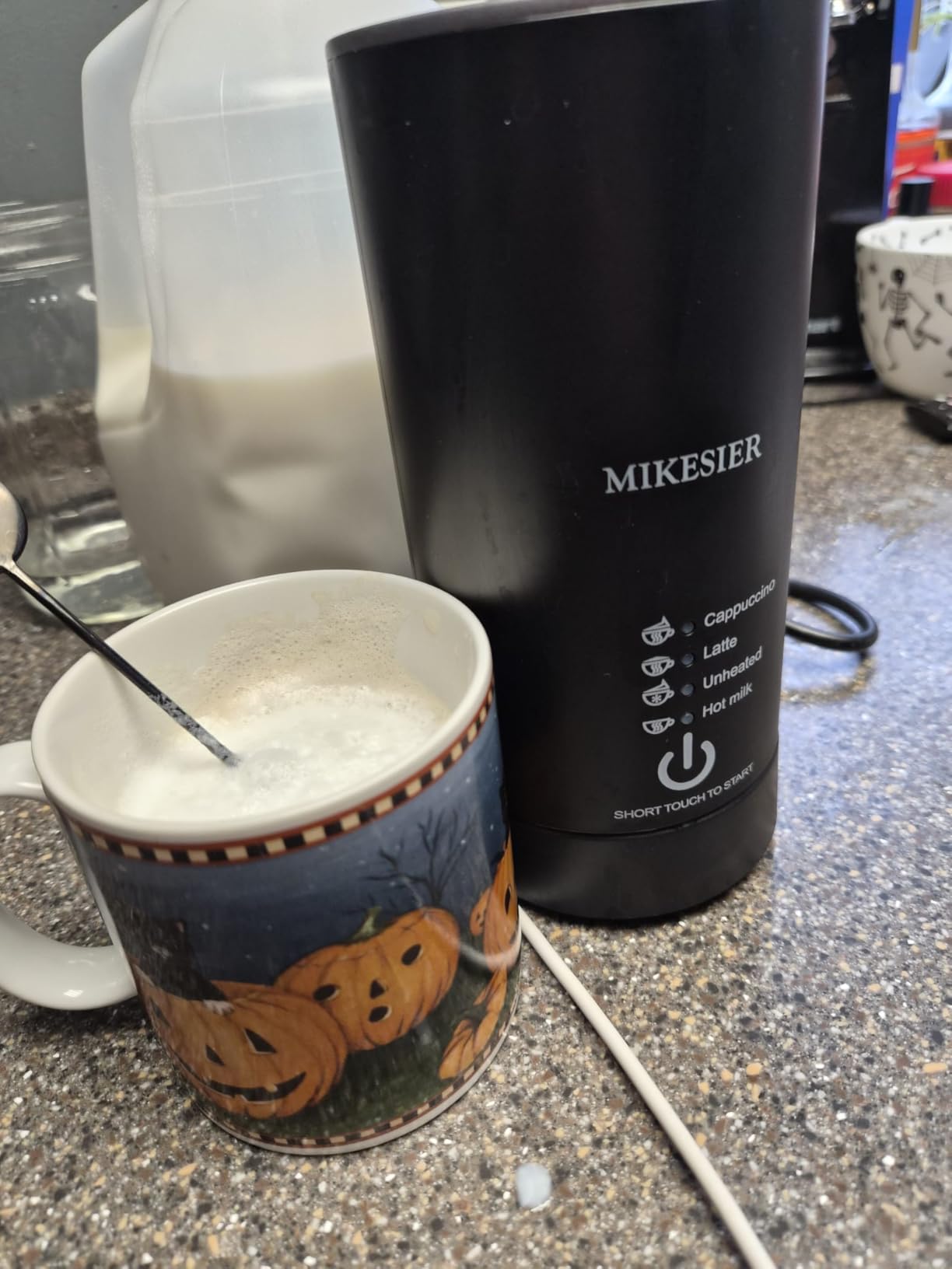 Milk Frother, 4 in 1 Electric Milk Frother and Steamer, Stainless Steel Automatic Hot and Cold Foam Maker with Temperature Control for Coffee, Latte, Hot Chocolate, Cappuccinos, Macchiato, Black - Customer Photo 2