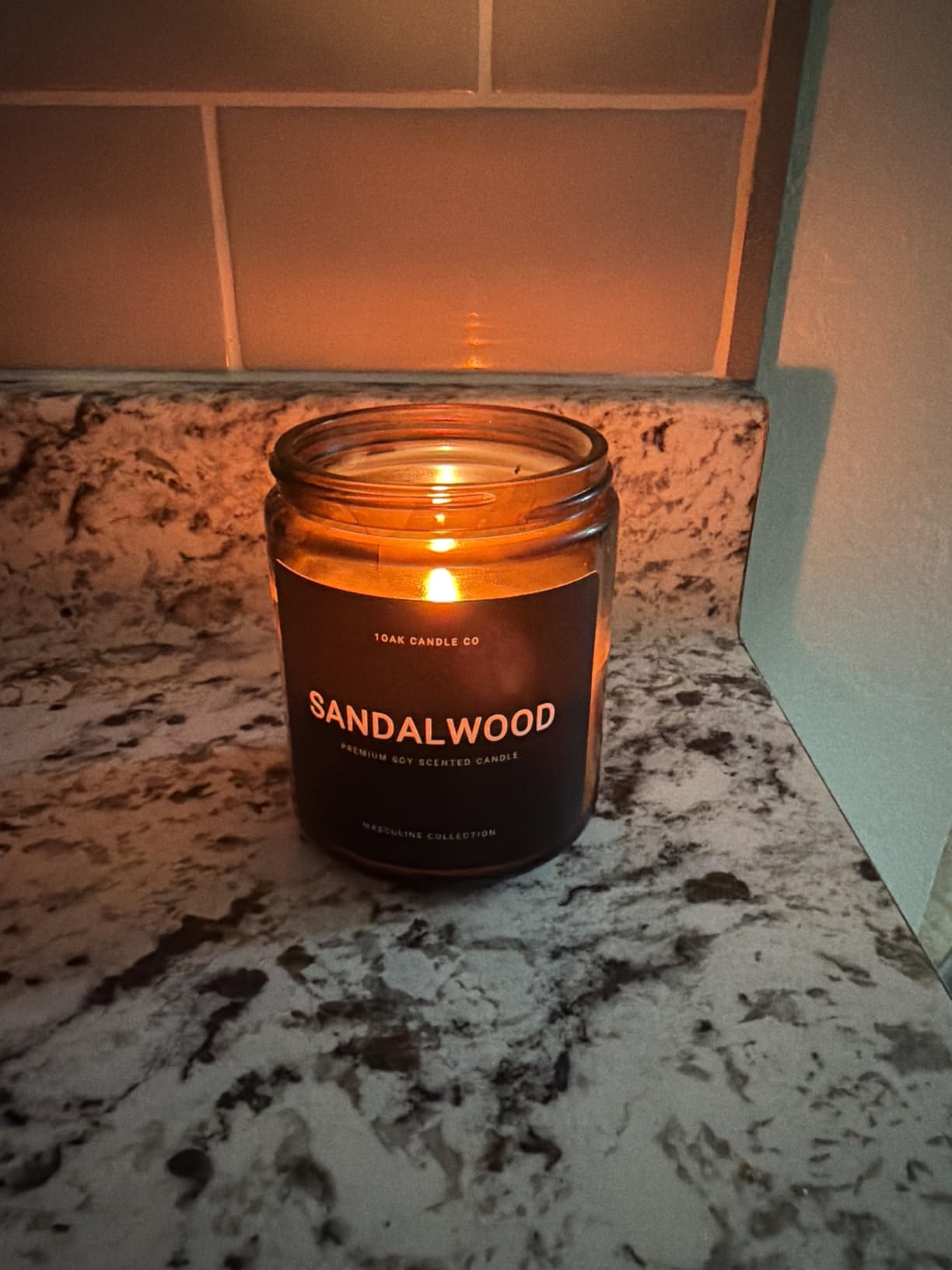 1OAK Leather Candle - Scented Candles for Men (Vintage Leather) - Masculine Decor - Long Burning Premium - Soy Wax (7oz.) - Customer Photo 1