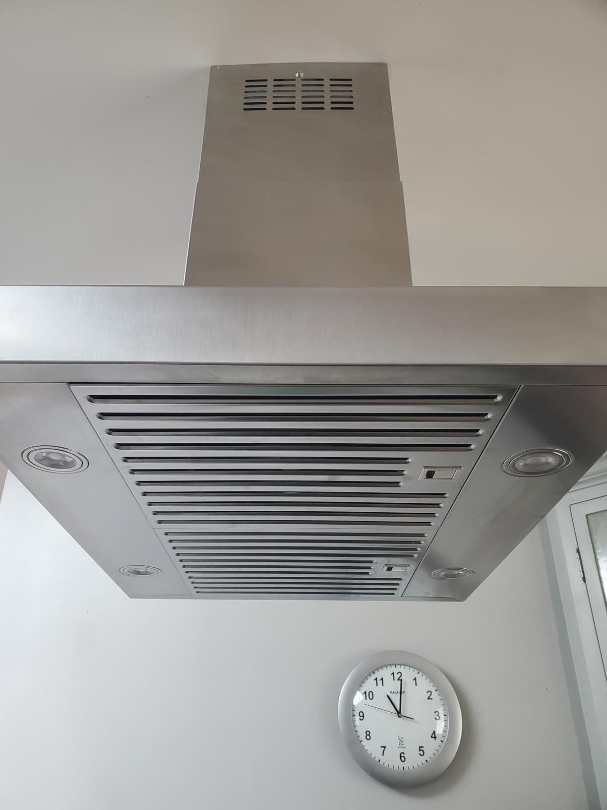 Island Range Hood 36 Inch, 390 CFM kitchen Hood with Touch/Gesture, Ceiling Mount, Convertible Ducted/Ductless, 3-Speed Fan, 3 Stainless Steel Baffle Filters - Customer Photo 1