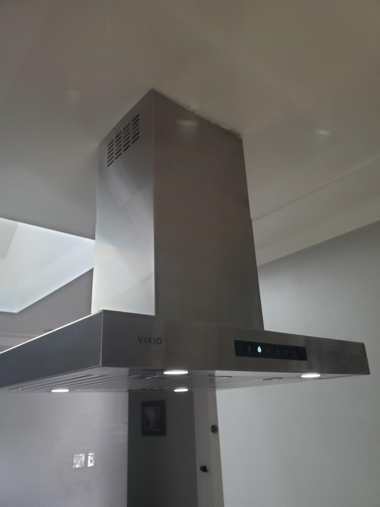 Island Range Hood 36 Inch, 390 CFM kitchen Hood with Touch/Gesture, Ceiling Mount, Convertible Ducted/Ductless, 3-Speed Fan, 3 Stainless Steel Baffle Filters - Customer Photo 4