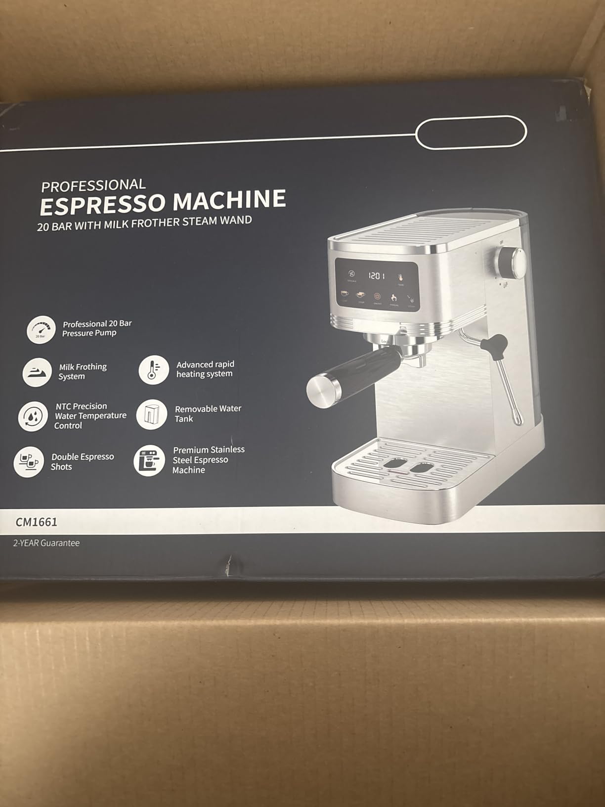 SHARDOR Espresso Machine 20 Bar, Professional Espresso Machine with Milk Frother and Touchscreen, Expresso Coffee Machines with Adjustable Temperature,for Cappuccino, Latte - Customer Photo 1