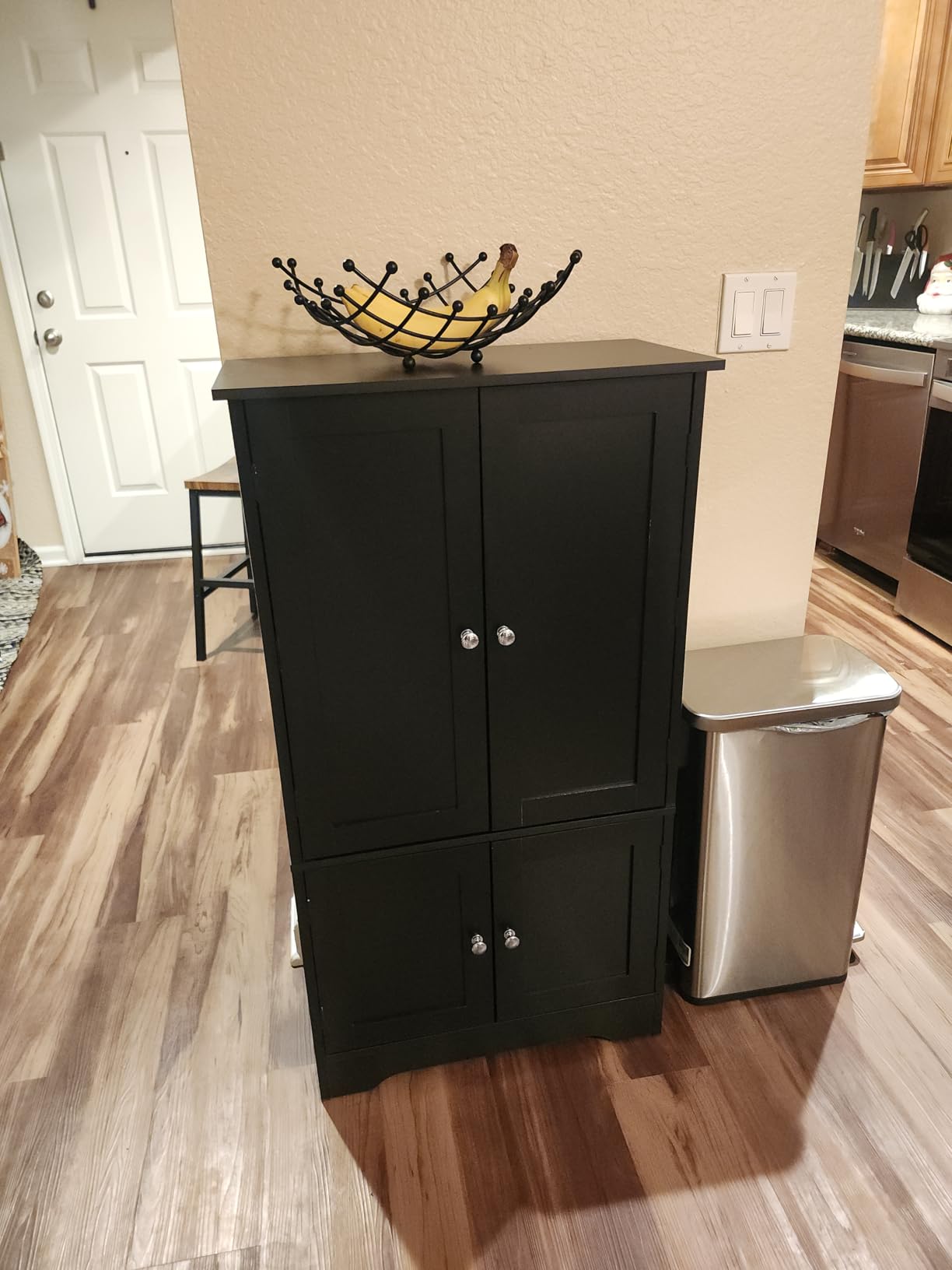 TEENFON 43'H Pantry Cabinet with 4 Doors, Kitchen Cabinet with 6 Door Shelves, Storage Cabinet-Kitchen Pantry for Living Room, Dining Room, Bathroom, White - Customer Photo 2