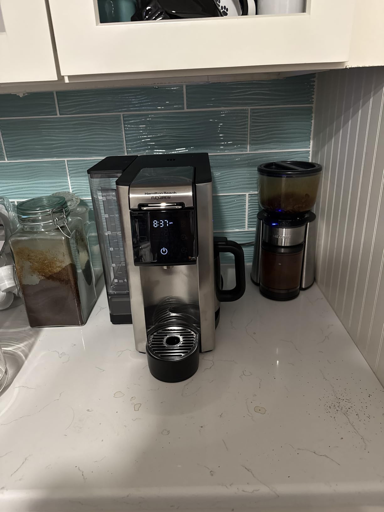 Hamilton Beach FlexBrew Advanced 5-in-1 Thermal Programmable 12 Cup Drip and Single Serve Hot & Iced Coffee Maker, Movable 60oz. Water Reservoir, Use Pod Packs and Grounds, Fast Brewing, Black (49929) Customer Review Hamilton Beach FlexBrew Advanced 5-in-1 Thermal Programmable 12 Cup Drip and Single Serve Hot & Iced Coffee Maker, Movable 60oz. Water Reservoir, Use Pod Packs and Grounds, Fast Brewing, Black (49929) - Customer Photo 1
