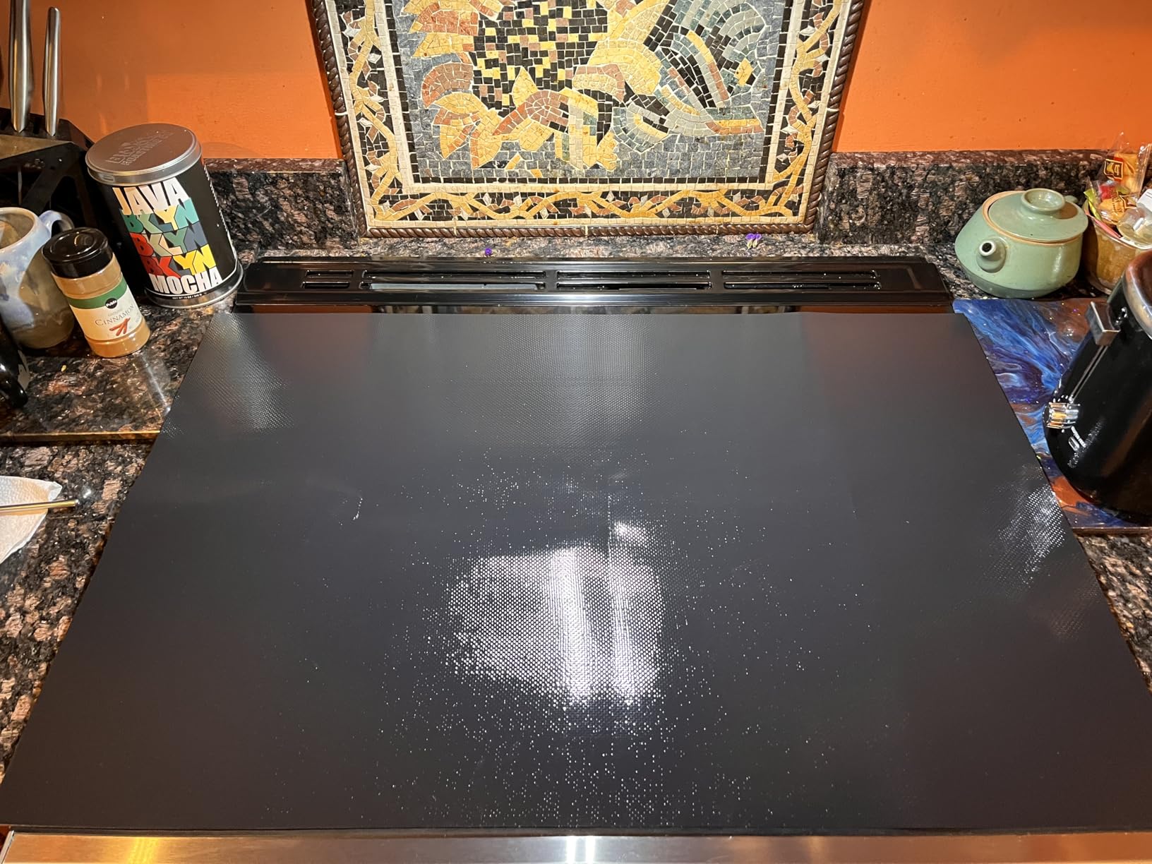 Extra Large Induction Cooktop Protector Cover Mat (Magnetic) | 300°C (572°F) Heat-Resistant | Power Boost Compatible | Range Covers for Electric Stove (Pure Black, 20.4x30.7 In) Customer Review Extra Large Induction Cooktop Protector Cover Mat (Magnetic) | 300°C (572°F) Heat-Resistant | Power Boost Compatible | Range Covers for Electric Stove (Pure Black, 20.4x30.7 In) - Customer Photo 2