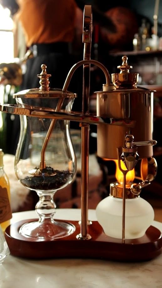 Nispira Belgian Balance Syphon Vacuum Coffee Maker, 500ml Vintage Gravity Brewing System, Gold & Peacock Blue Finish, Manual Tabletop Coffee Brewer Customer Review Nispira Belgian Balance Syphon Vacuum Coffee Maker, 500ml Vintage Gravity Brewing System, Gold & Peacock Blue Finish, Manual Tabletop Coffee Brewer - Customer Photo 2