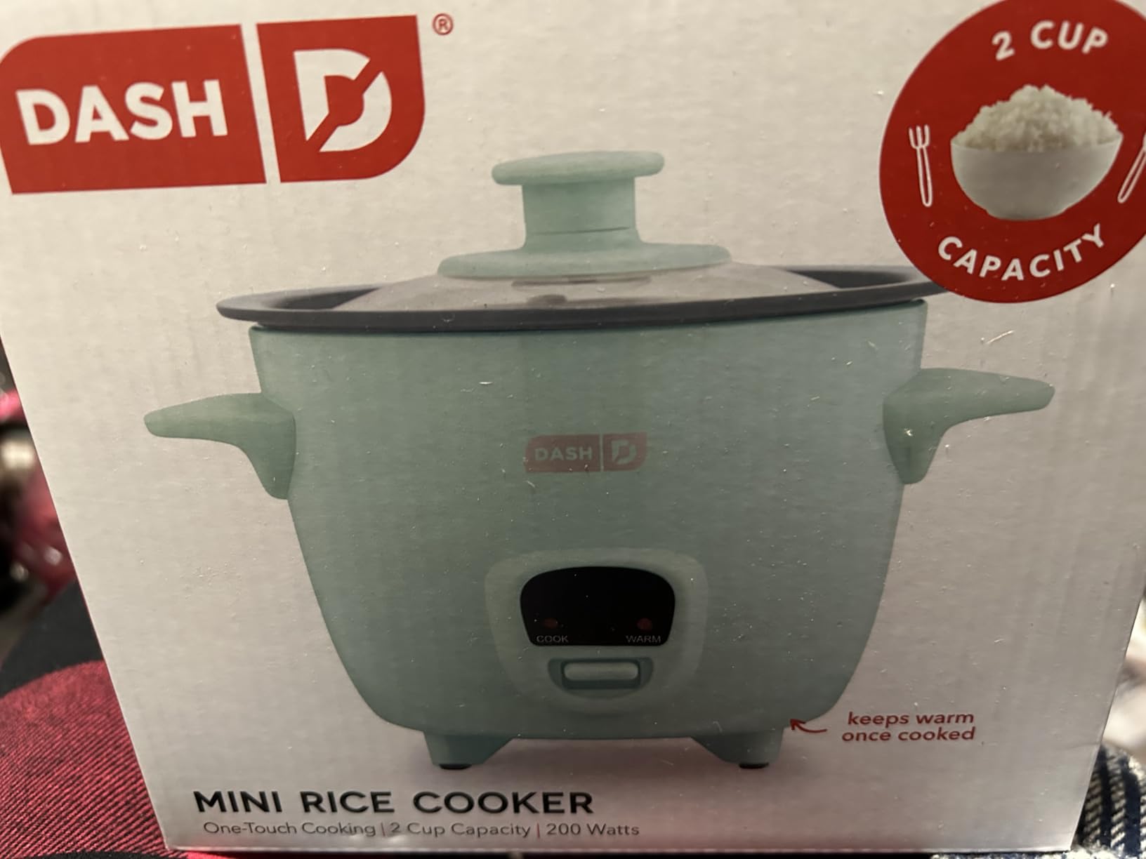 Dash Mini Ceramic Rice Cooker - Designed for Single-Serve Cooking - Compact Rice Cooker with Nonstick Removable Pot, Keep Warm Function & Easy-to-Clean Sleek Design - Aqua Ceramic - Customer Photo 2