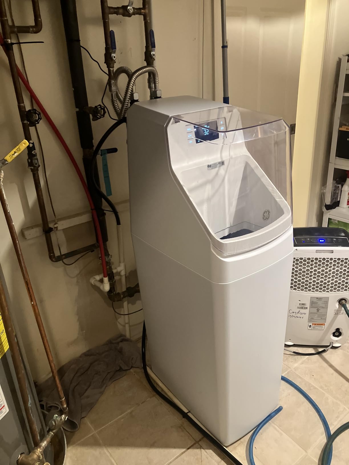 GE Smart Water Softener, 35,000 Grain, Reduce Hard Minerals to Whole House, Built-in WiFi Customer Review GE Smart Water Softener, 35,000 Grain, Reduce Hard Minerals to Whole House, Built-in WiFi - Customer Photo 1