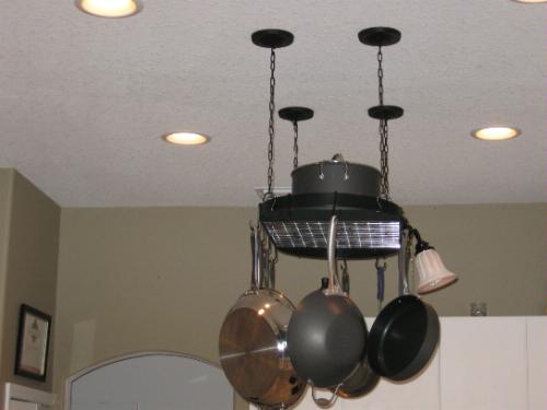 Kinetic Pot and Pan Rack with Ceiling Hooks - Premium Oval Mounted Oragnizer Rack with Multi Purpose Kitchen Organization and Storage for Home, Restaurant, Cookware, Utensils (Hanging Black) customer photo 2