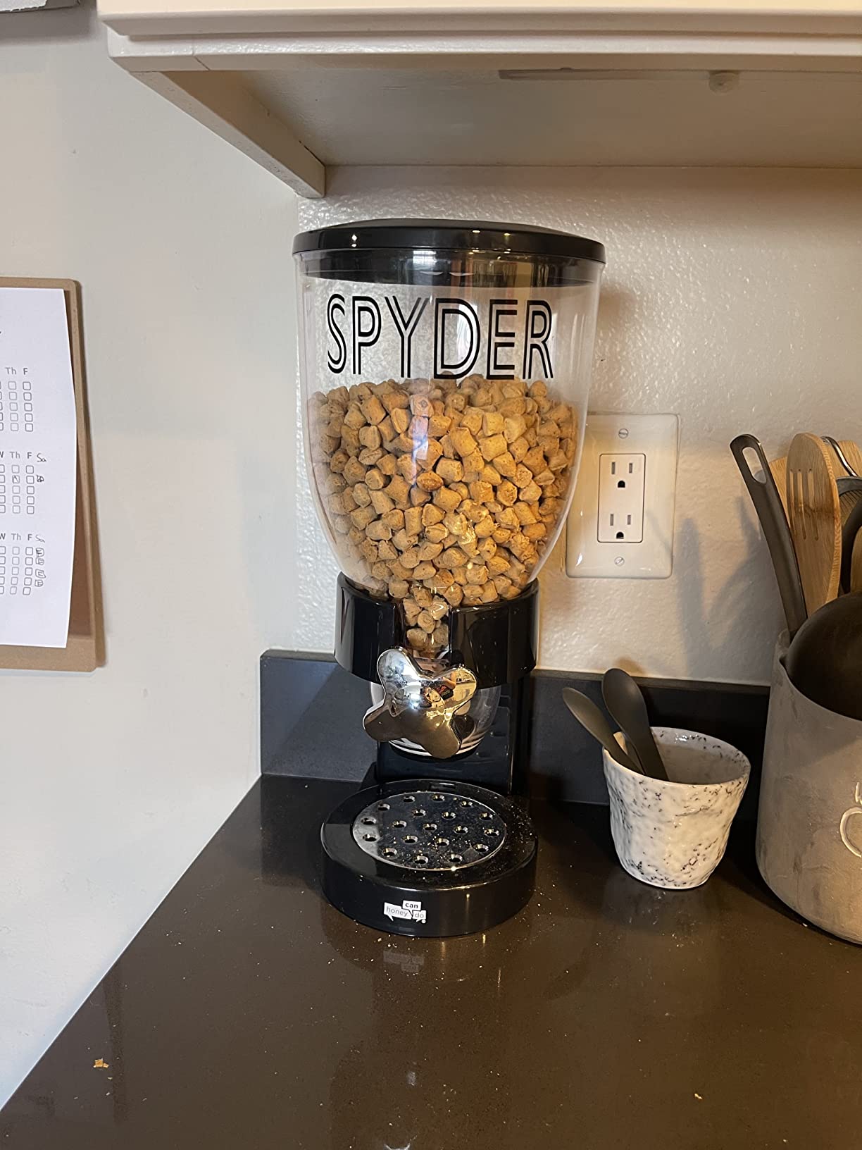 Honey-Can-Do Dry Food Dispenser, Single Control, Black/Chrome customer photo 2