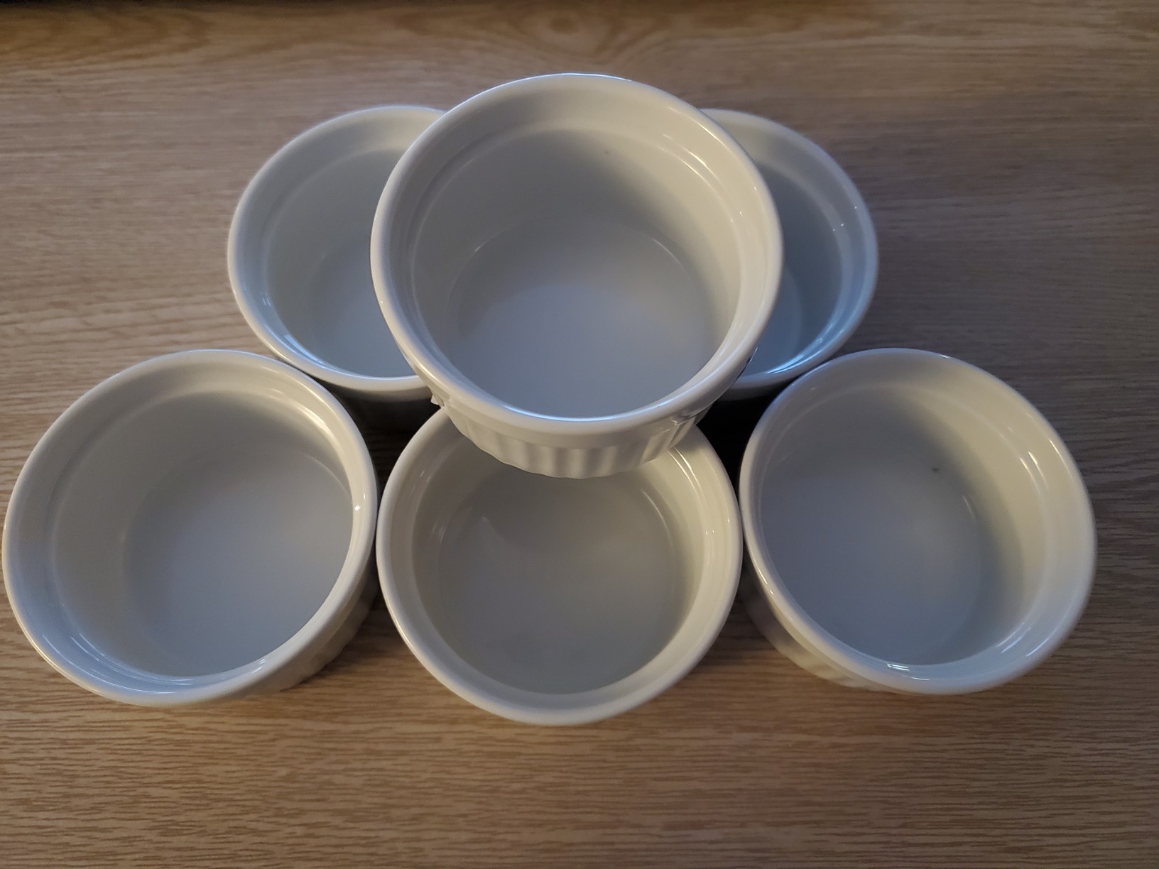 HIC Kitchen Souffle Ramekin, Fine Porcelain, For Baking Custards, Souffles, Condiments, And Desserts, 3-Ounce Capacity, Set of 6 customer photo 1
