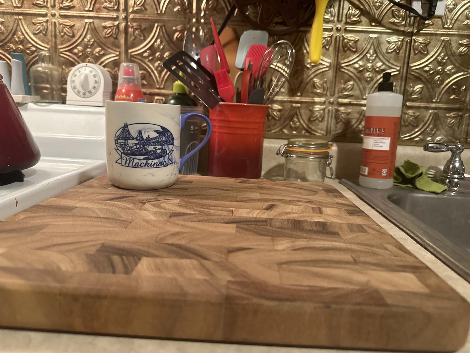 Ironwood Gourmet 28218 Square Charleston End Grain Chef's Board , Acacia Wood 14