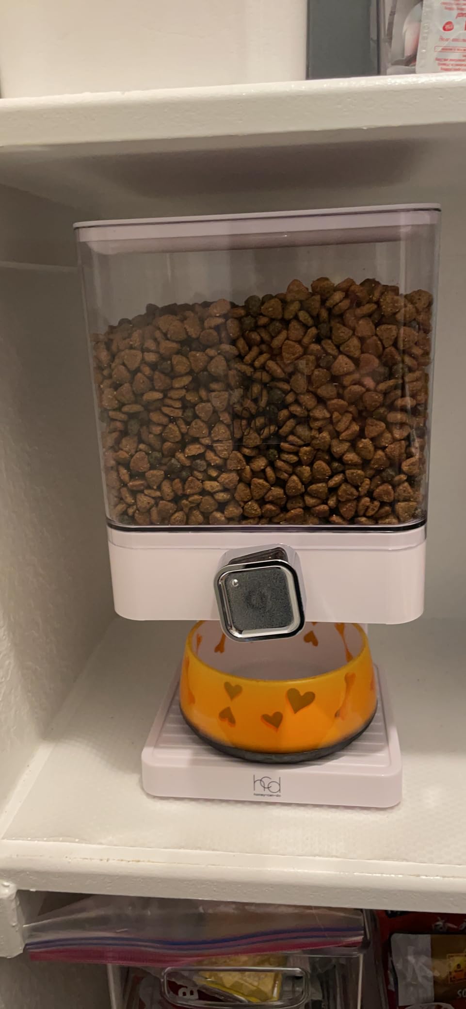 Zevro Compact Dry Food Dispenser, Single Control, White/Chrome customer photo 2