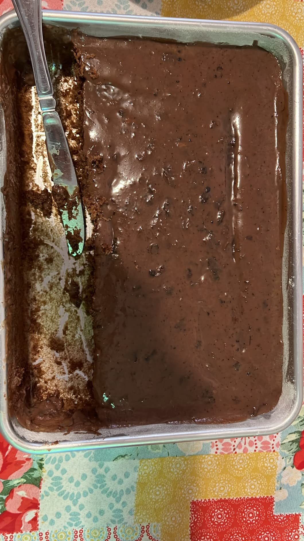 Nordic Ware Natural Aluminum Commercial Rectangular Cake Pan, Exterior dimensions 12.9 x 9.5 x 2.5 inches and interior dimensions 12.1 x 8.8 x 2.5 inches customer photo 1
