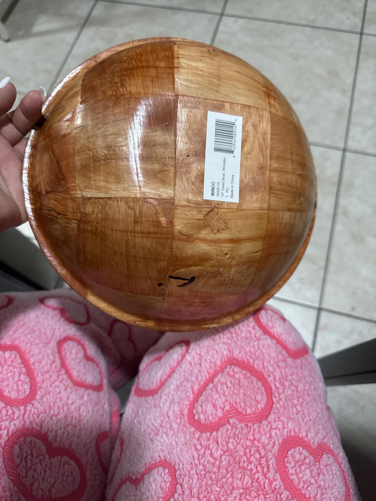 Winco WWB-10 Wooden Woven Salad Bowl, 10-Inch, Brown customer photo 2
