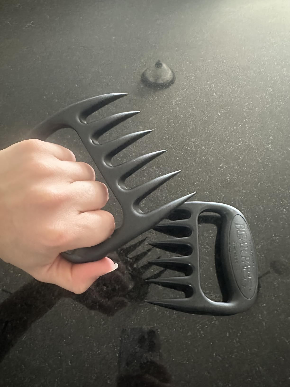 Bear Paws Meat Claws - The Original BBQ Meat Shredder Claws for Pulled Pork, USA Made - Easily Lift, Shred, Pull and Serve Pork, Chicken, Brisket and Turkey - Valentine's Day Gifts for Men (Black) customer photo 1
