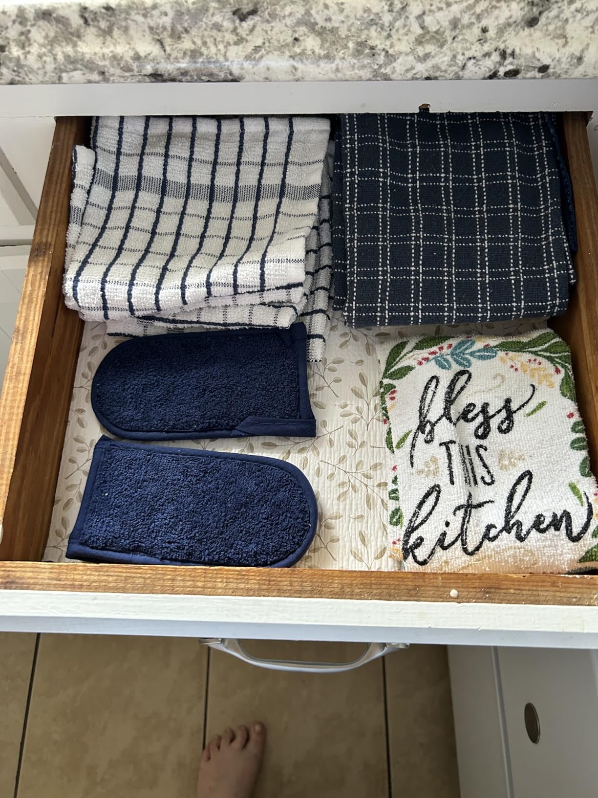 DII Basic Terry Collection Quilted 100% Cotton, Potholder, Blue, 3 Piece customer photo 2