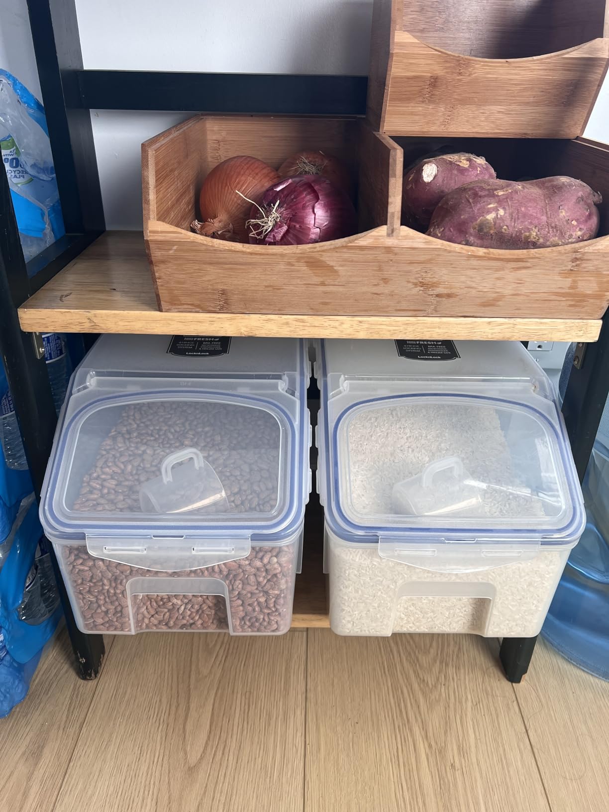 Lock & Lock Bulk Storage Bins Food Storage Container with Wheels (50.72-Cup) customer photo 2